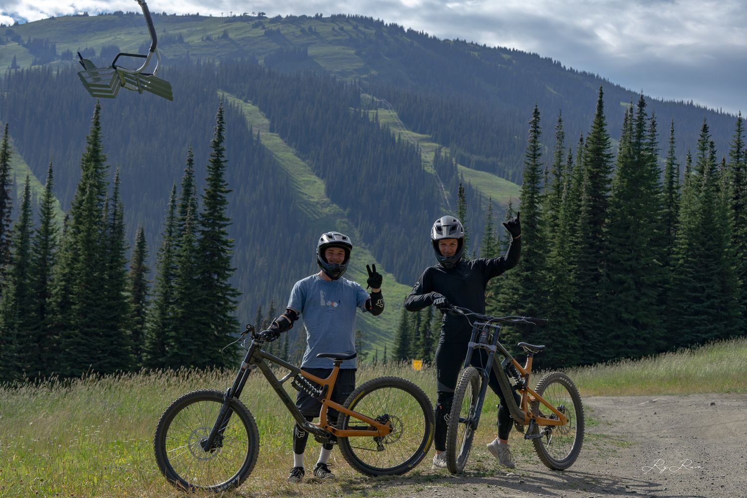 Mountain bikers on the trails in BC