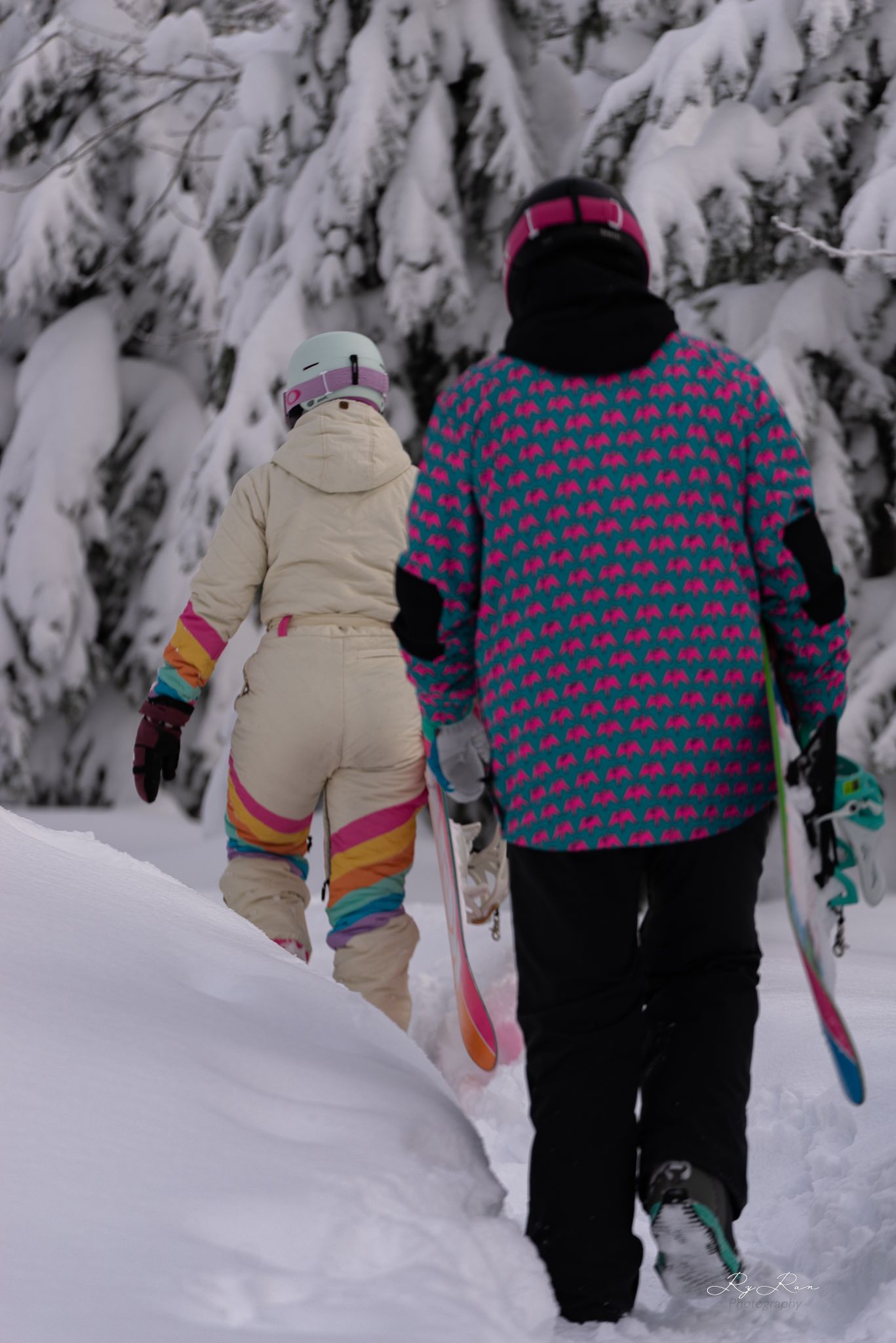 Snowboarder on the mountain with snow