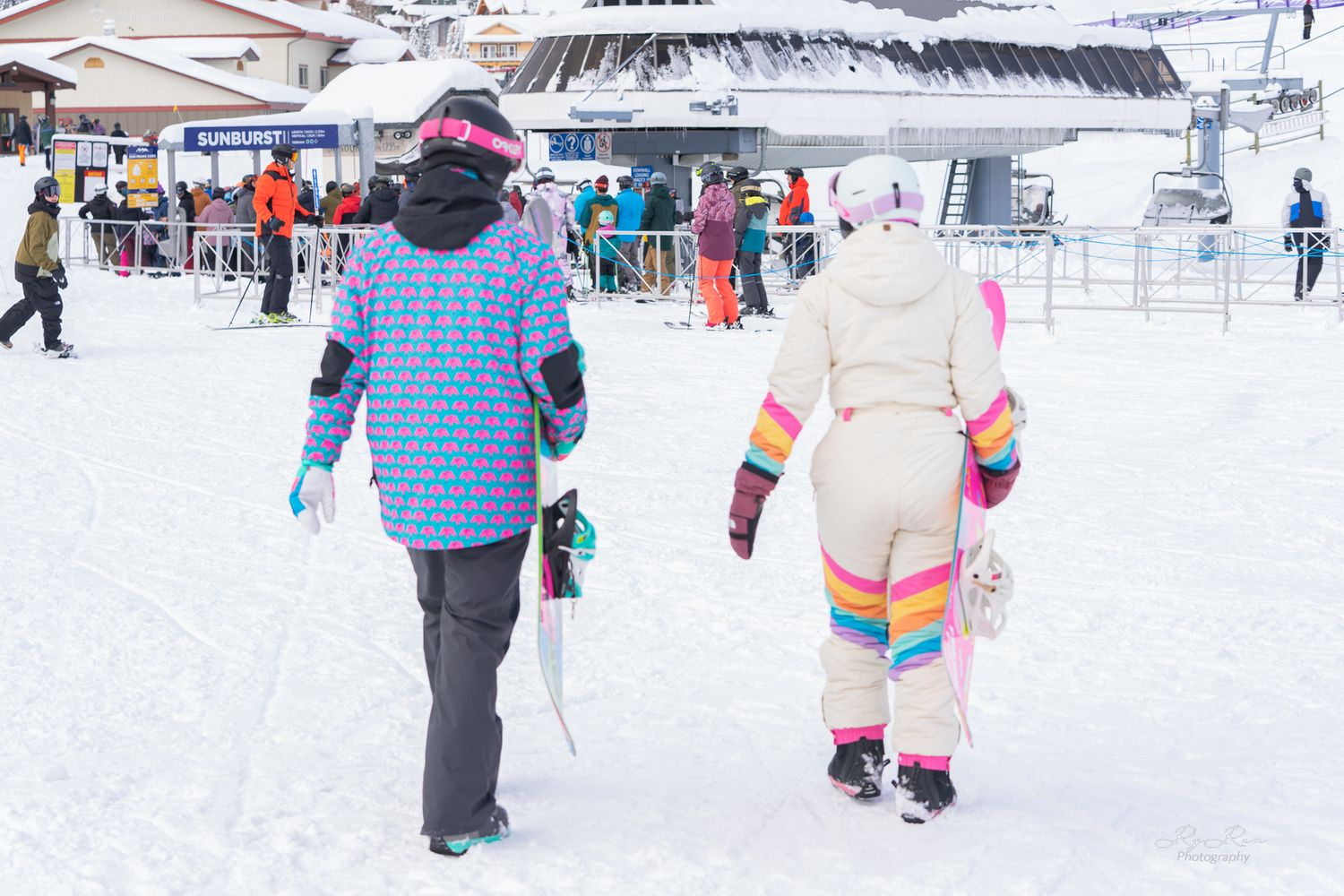 Snowboarder on the mountain with snow