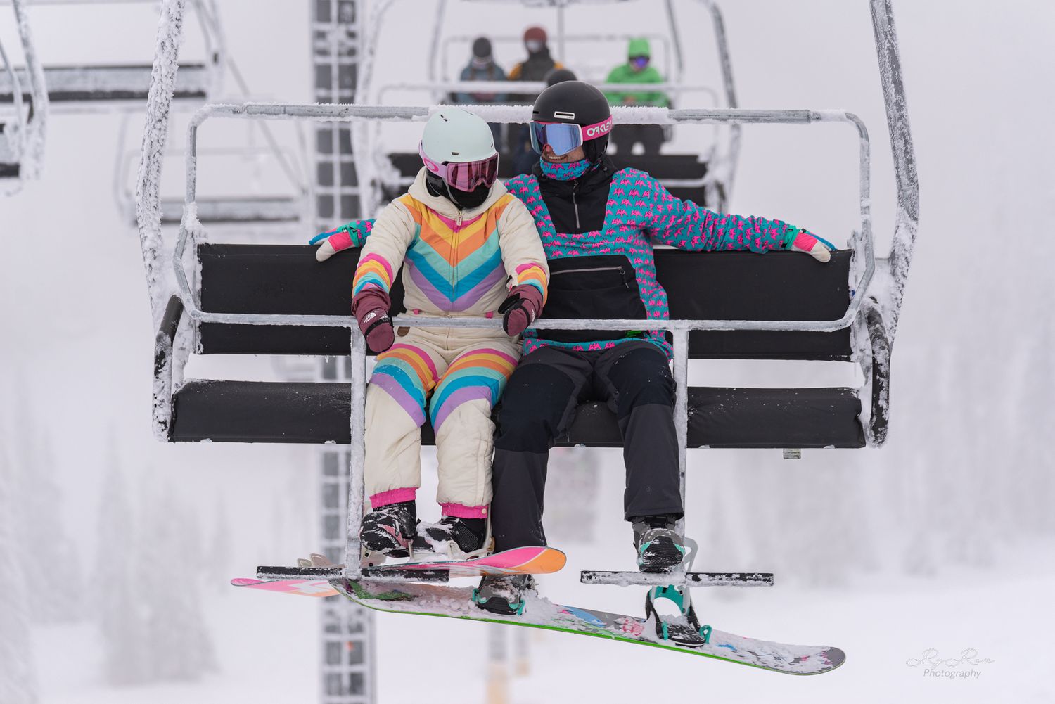 Snowboarder on the mountain with snow