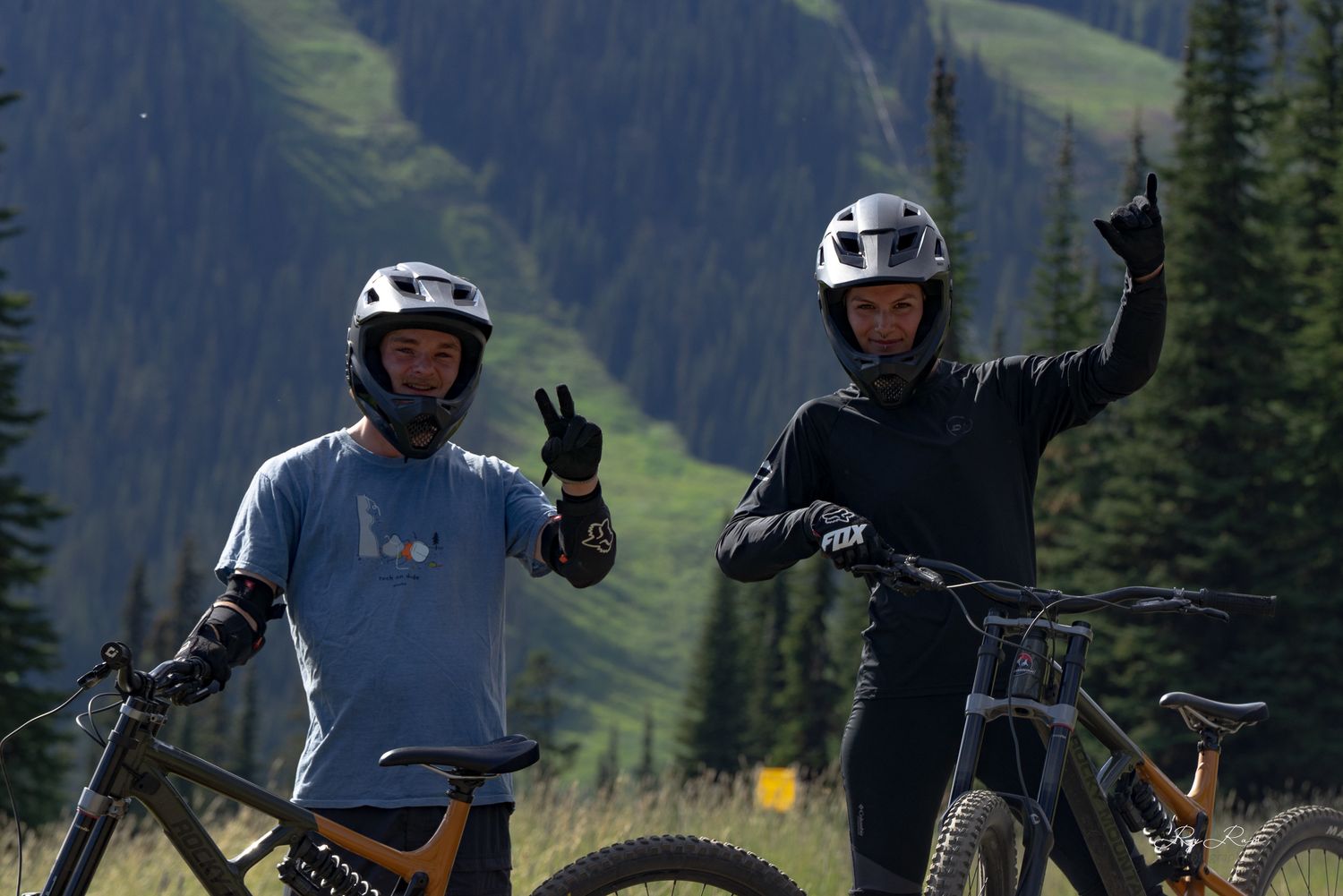 Mountain bikers on the trails in BC