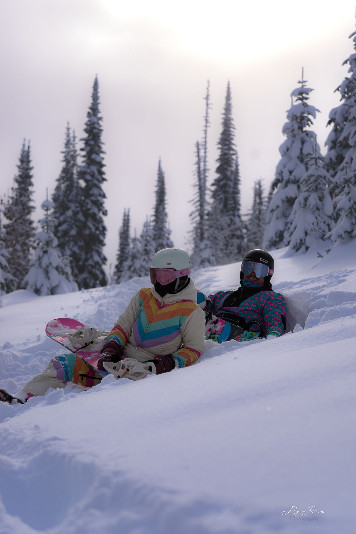 Snowboarder on the mountain with snow