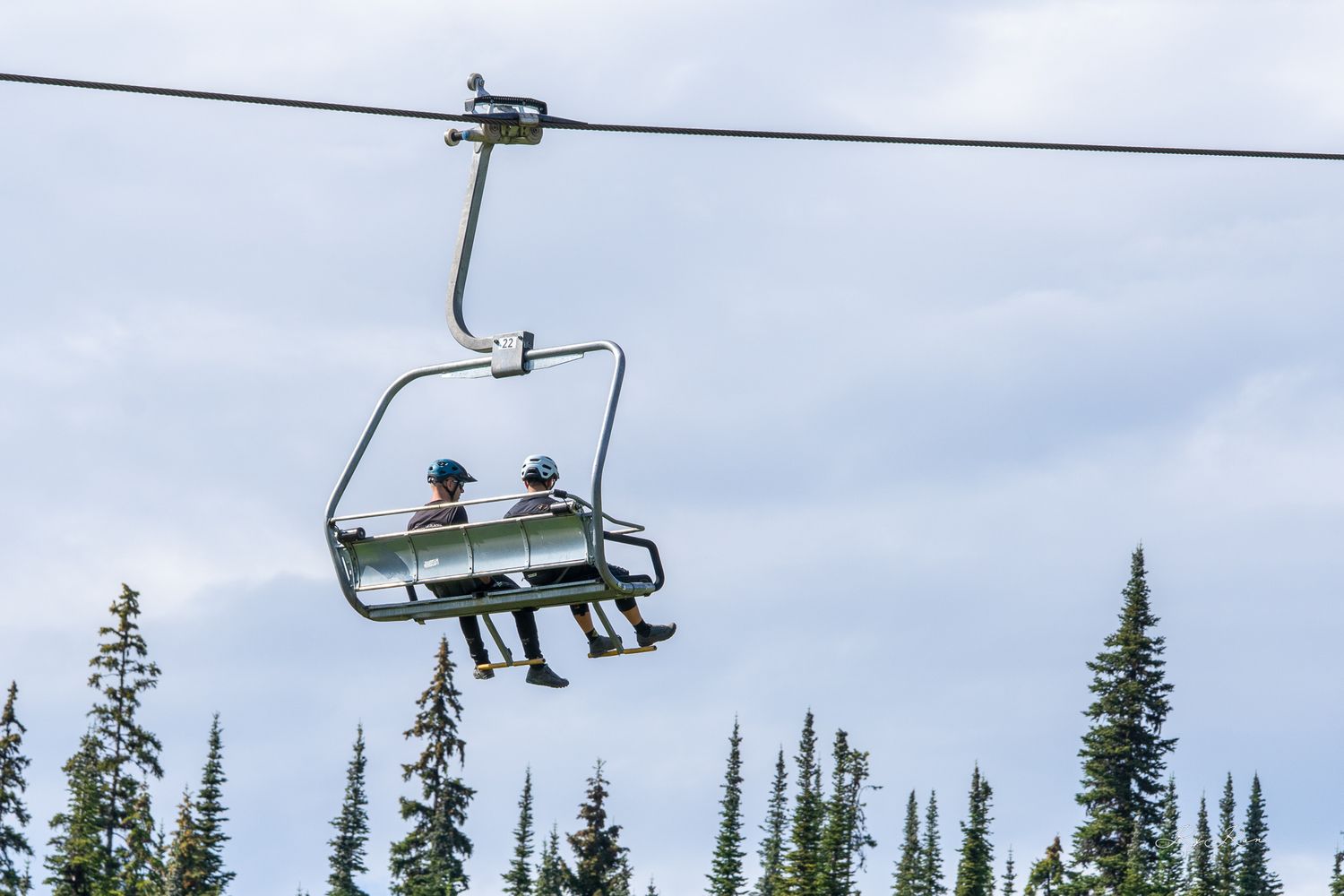 Mountain bikers on the trails in BC