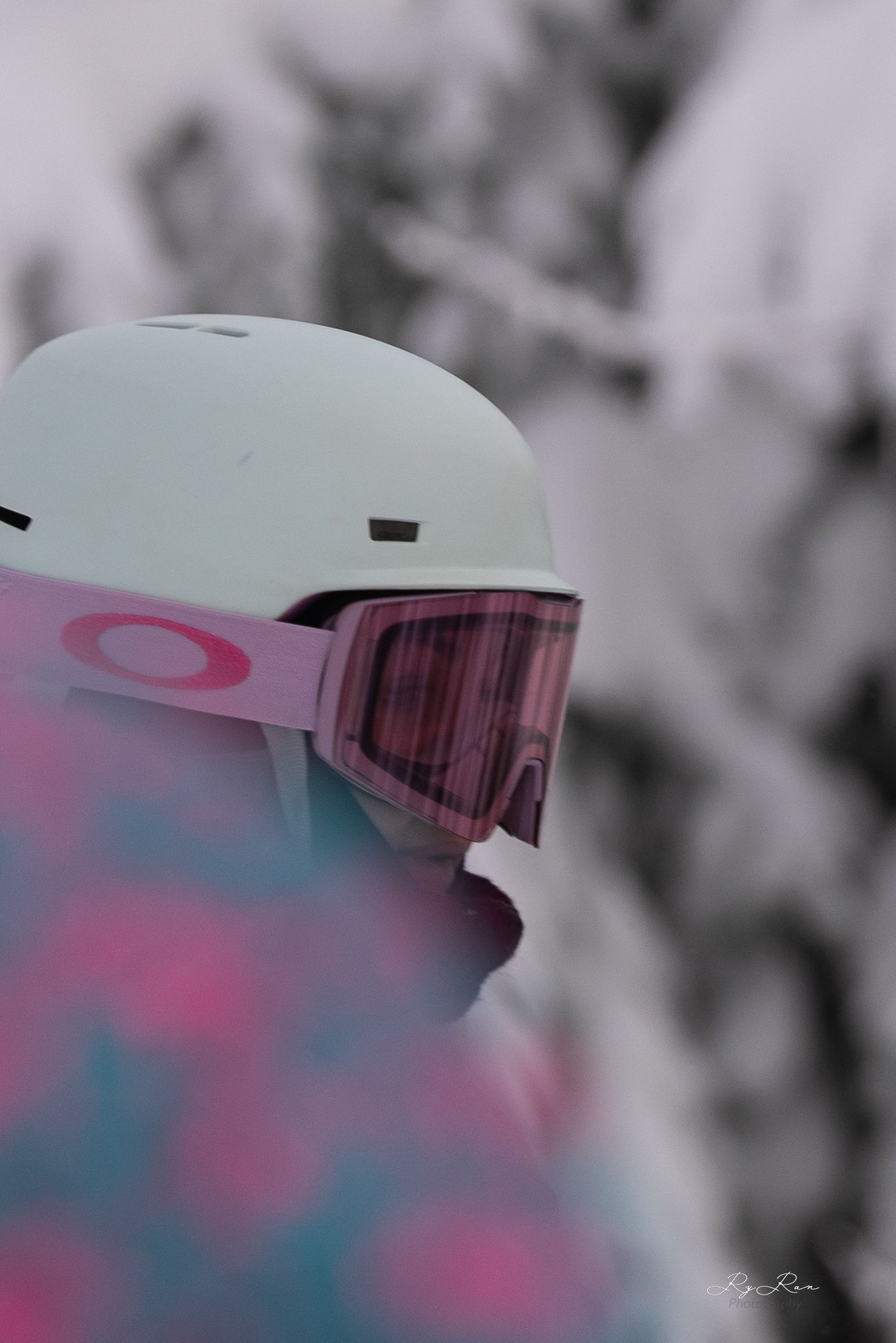 Snowboarder on the mountain with snow