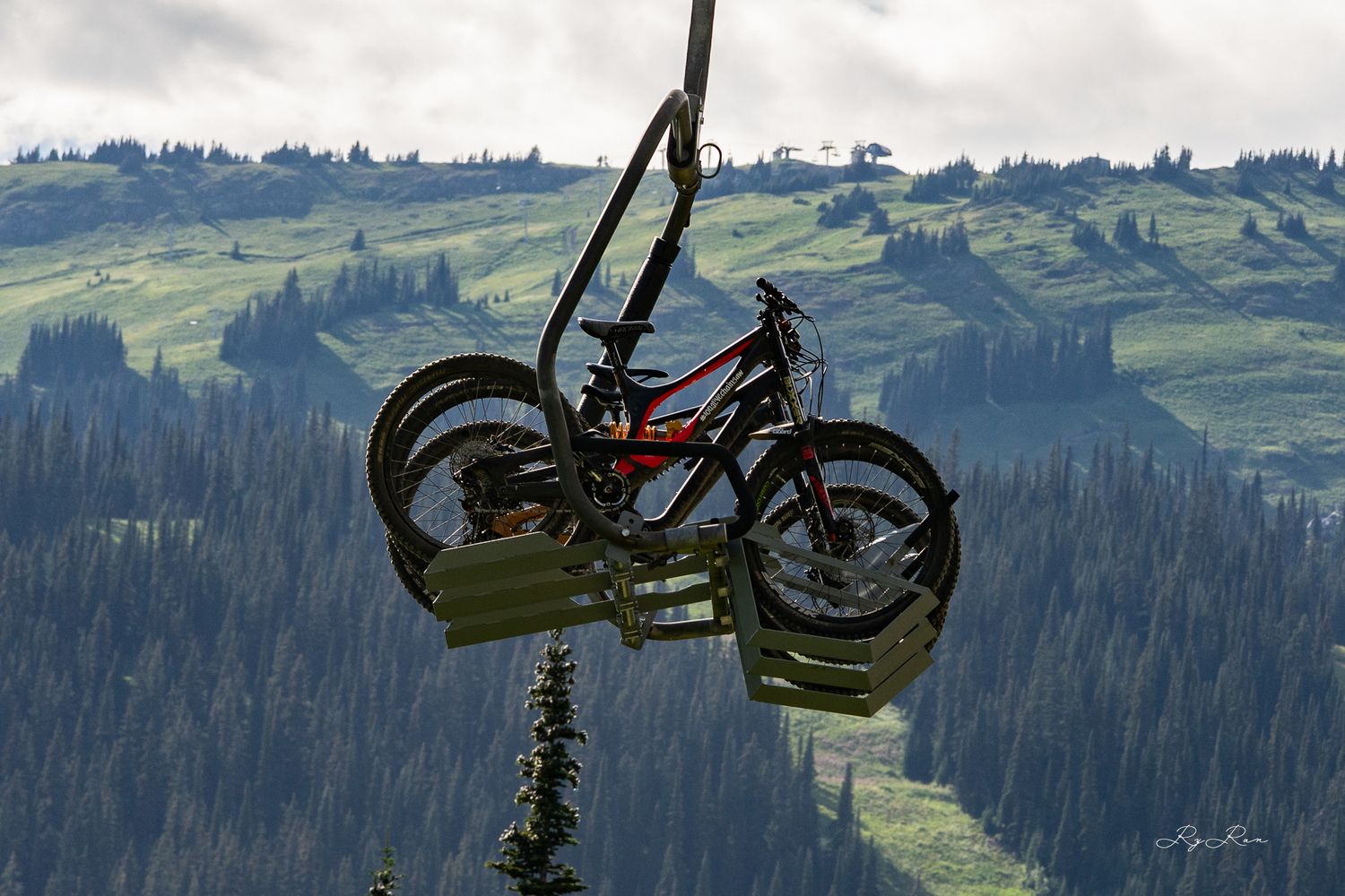 Mountain bikers on the trails in BC