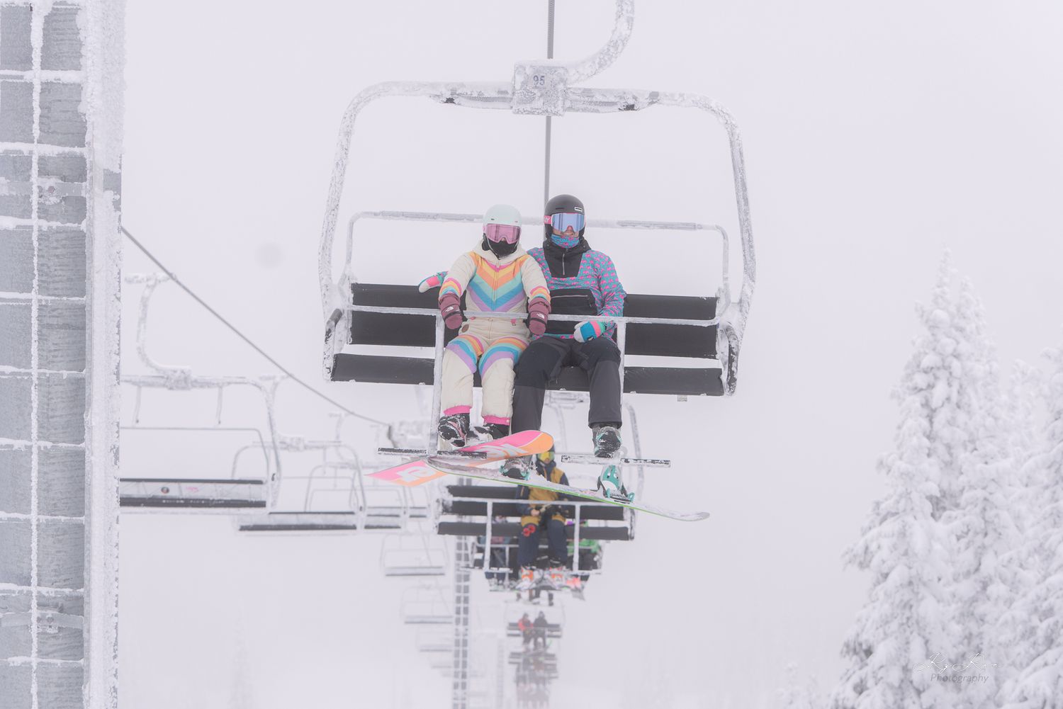 Snowboarder on the mountain with snow