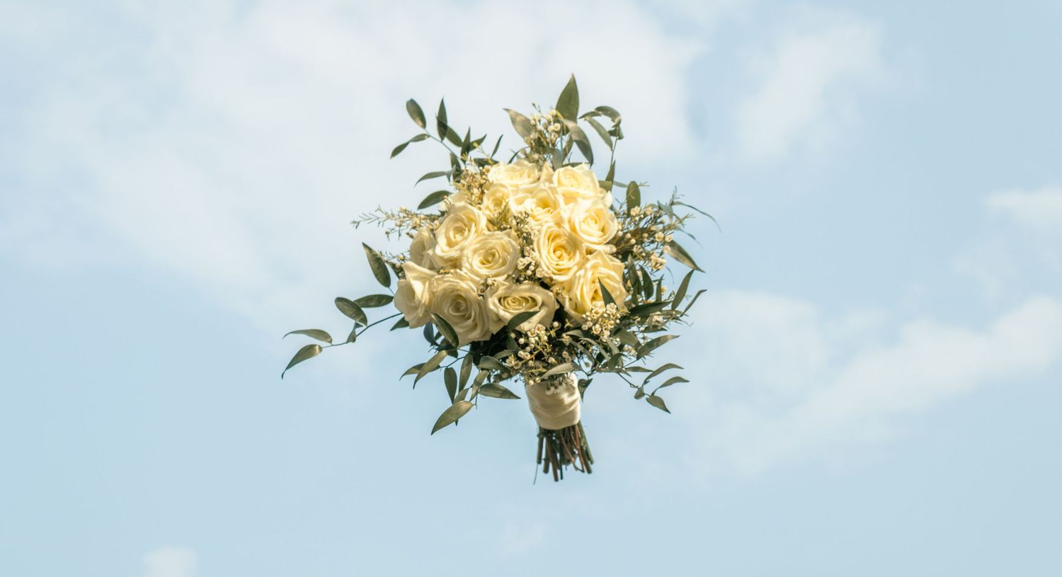 bouquet shown up close with sky background