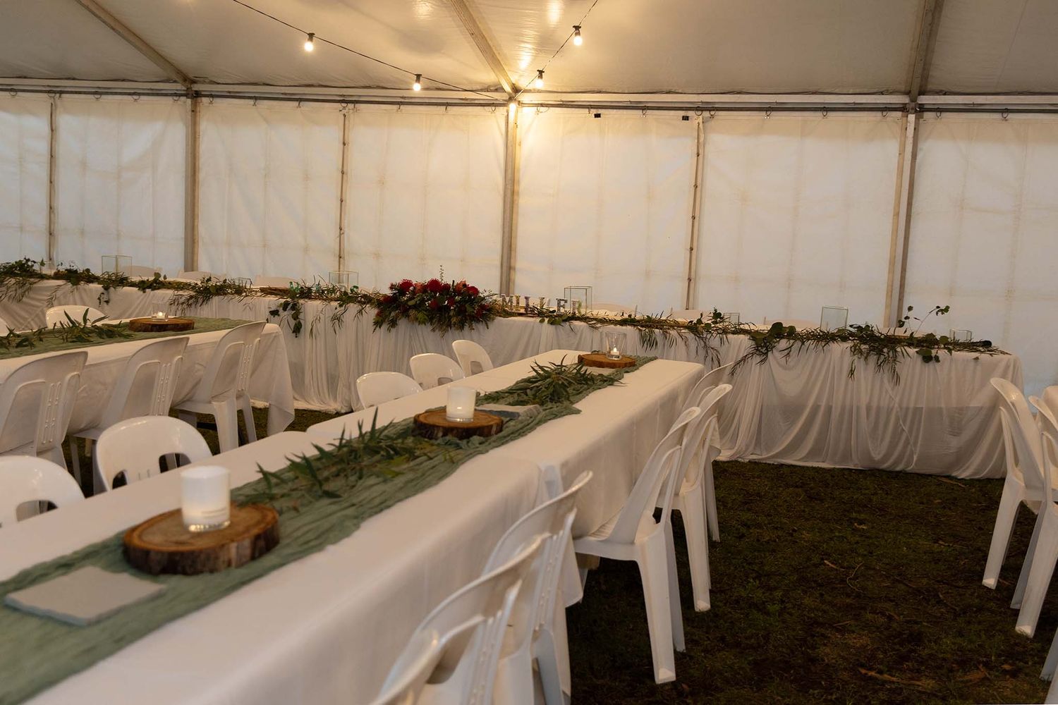 Wedding reception at Charnwood Auscamp, North East Victoria