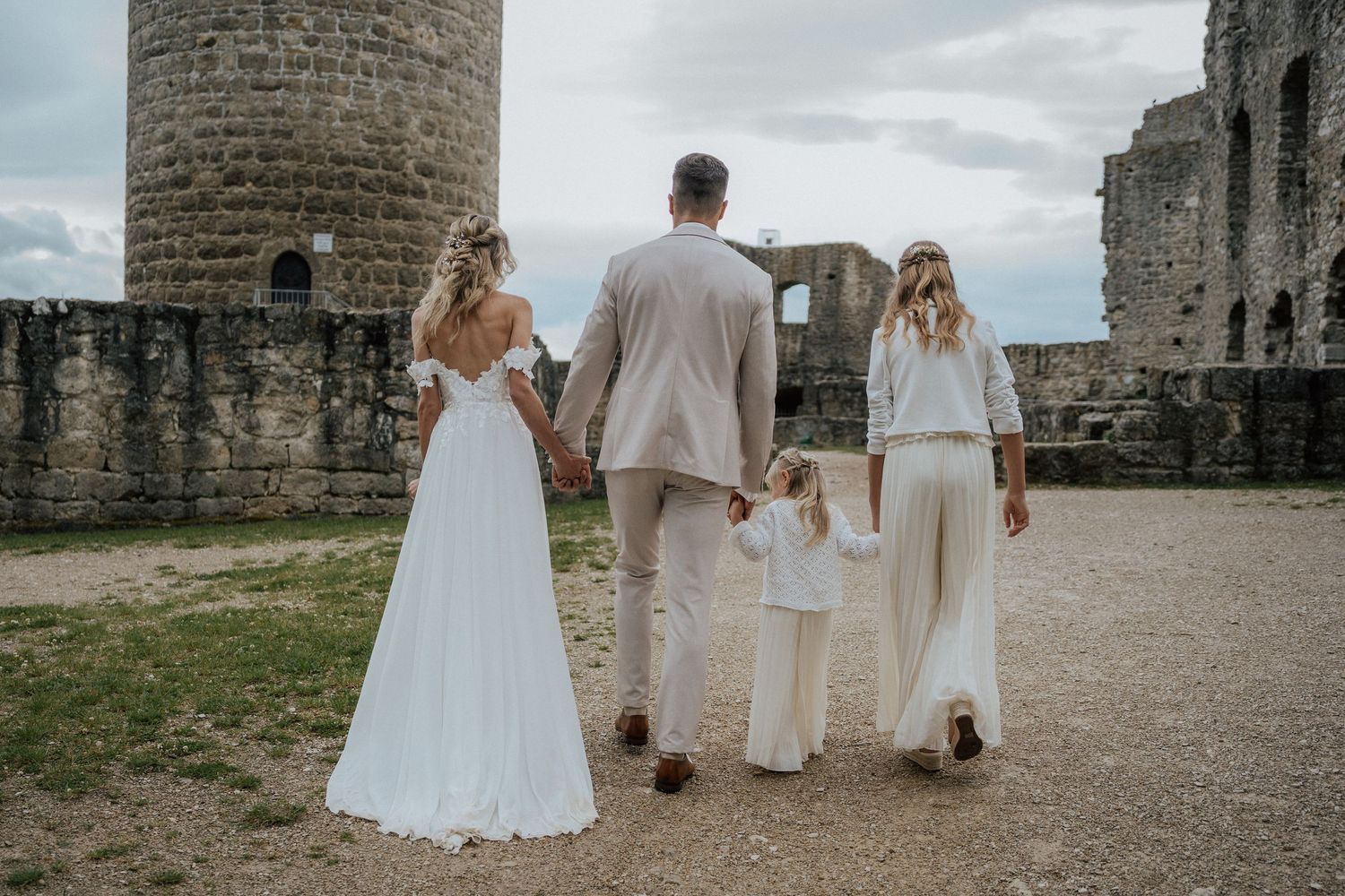 Famile Hochzeitsfotos beige