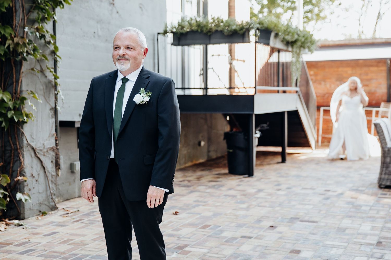 Wedding couple shares intimate moments during outdoor photo session.