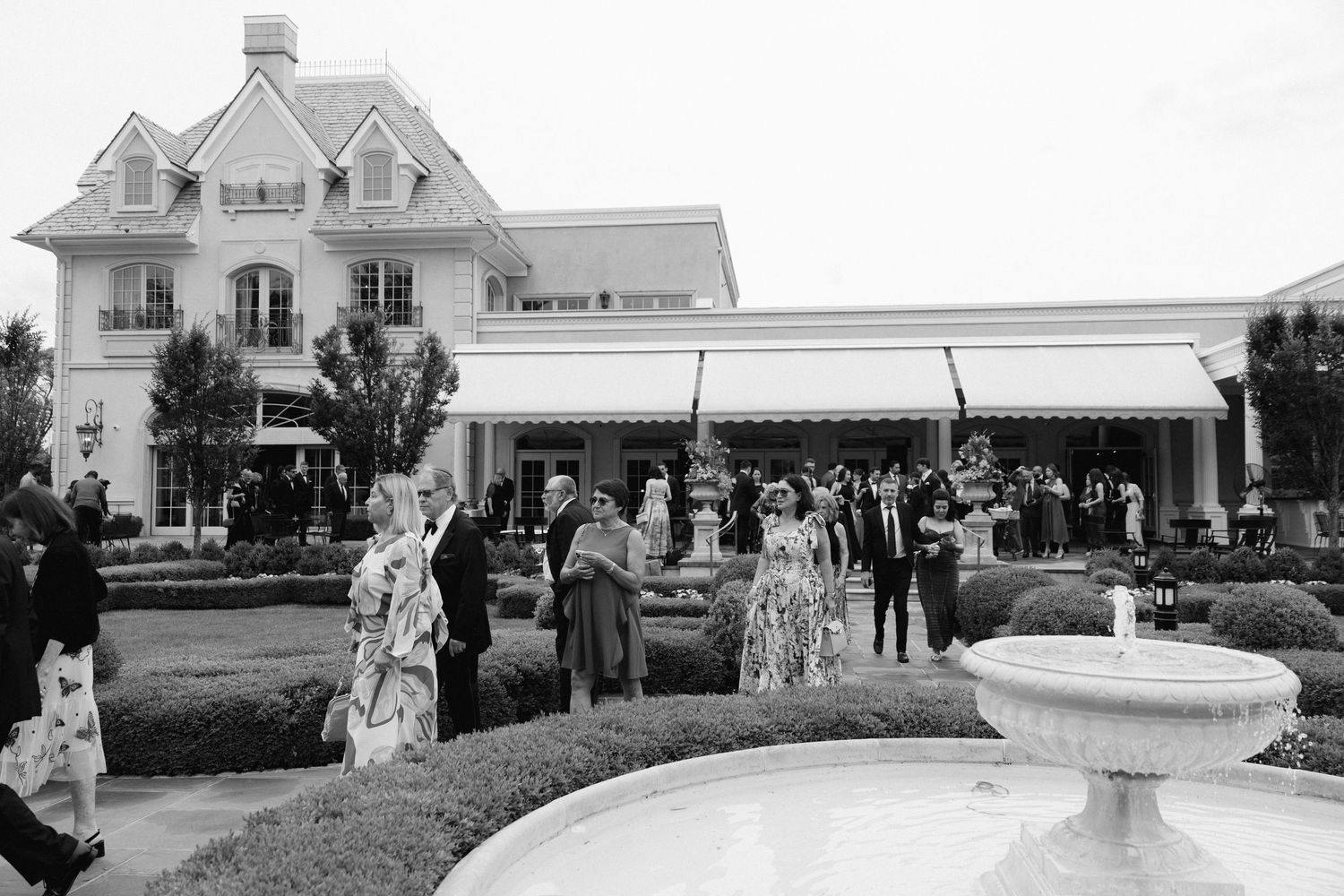 A vintage black and white photo collage showing historic buildings and swimming pools from the mid-20th century.