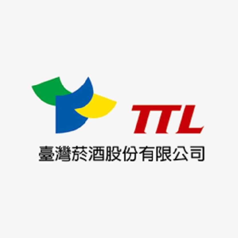 Logo of Taiwan Tobacco and Liquor Corporation with Chinese text and blue and green design elements.