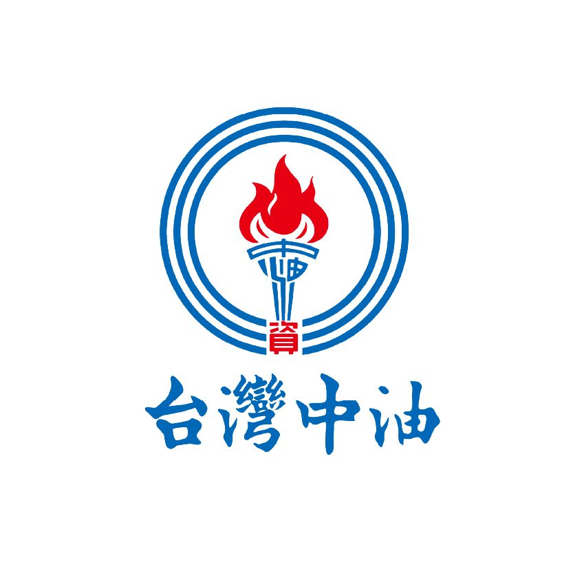 Taiwan CPC Corporation logo featuring a blue torch emblem with red flame and concentric circles with Chinese characters.