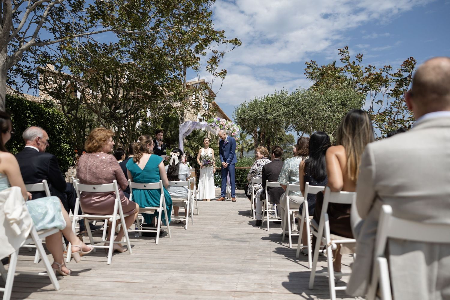 Wedding Ceremony. Outdoor ceremony. Wedding venue in Spain. Almiral de la Font in Sitges