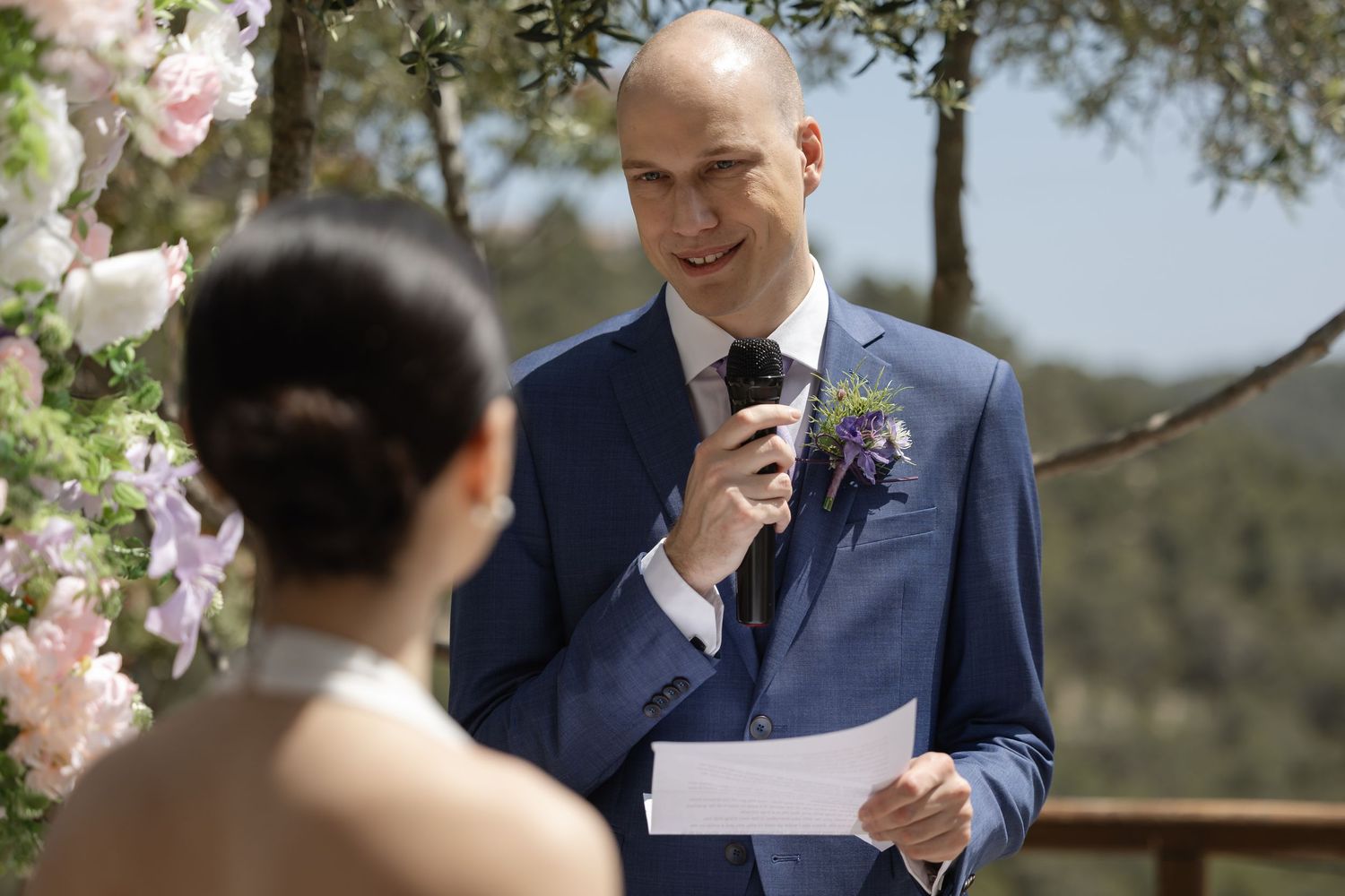 Wedding Ceremony. Outdoor ceremony. Wedding venue in Spain. Almiral de la Font in Sitges