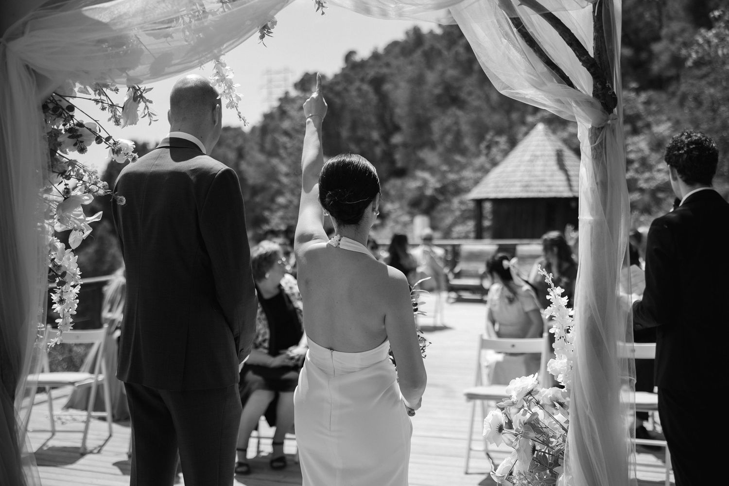 Wedding Ceremony. Outdoor ceremony. Wedding venue in Spain. Almiral de la Font in Sitges