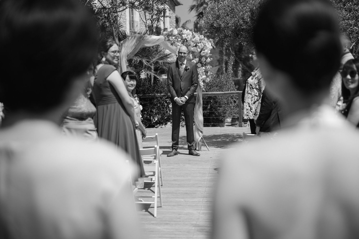 Wedding Ceremony. Outdoor ceremony. Wedding venue in Spain. Almiral de la Font in Sitges