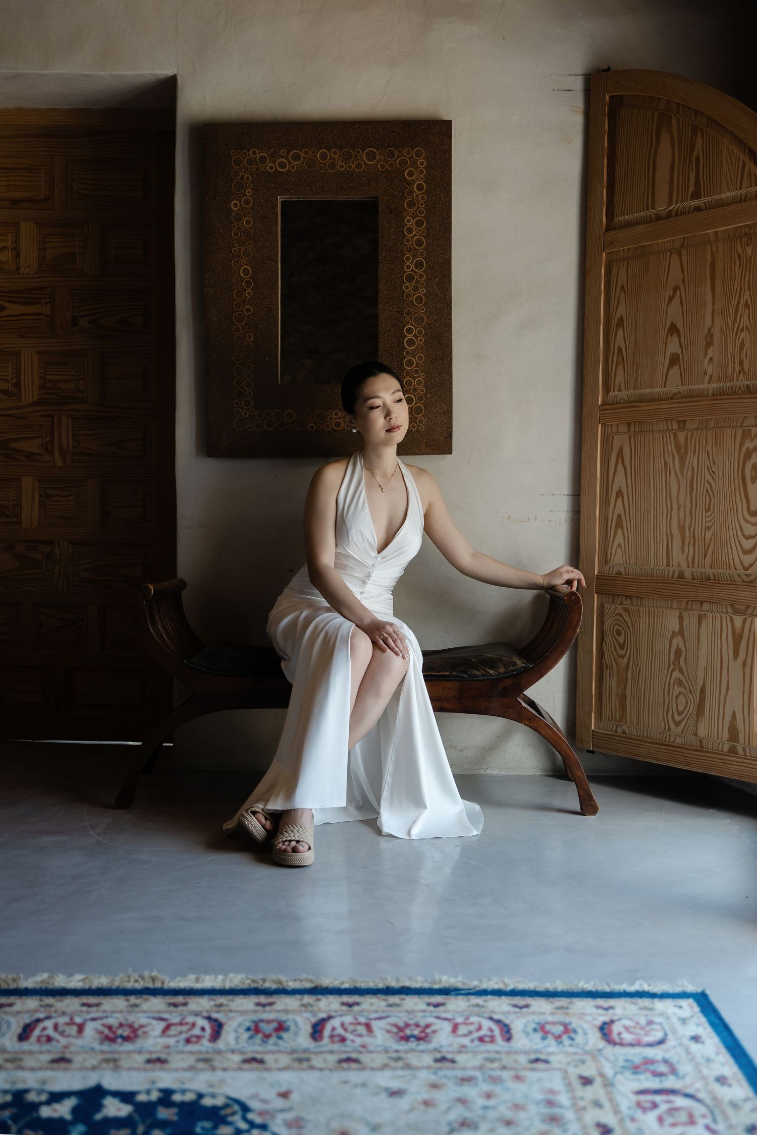 Bride photo session in wedding venue Almiral de la Font in Sitges, Spain. destination wedding