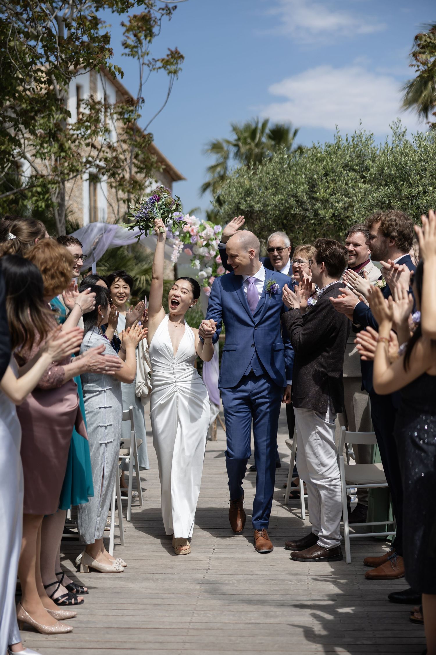 Wedding Ceremony. Outdoor ceremony. Wedding venue in Spain. Almiral de la Font in Sitges