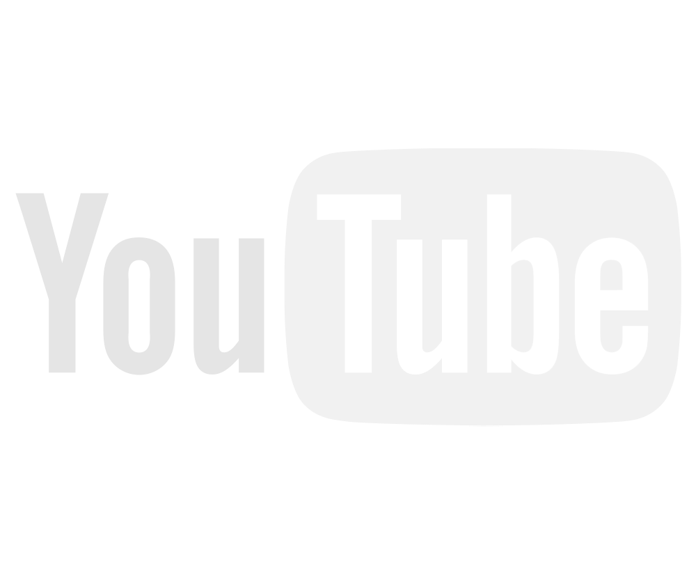 YouTube logo in light gray monochrome against white background.