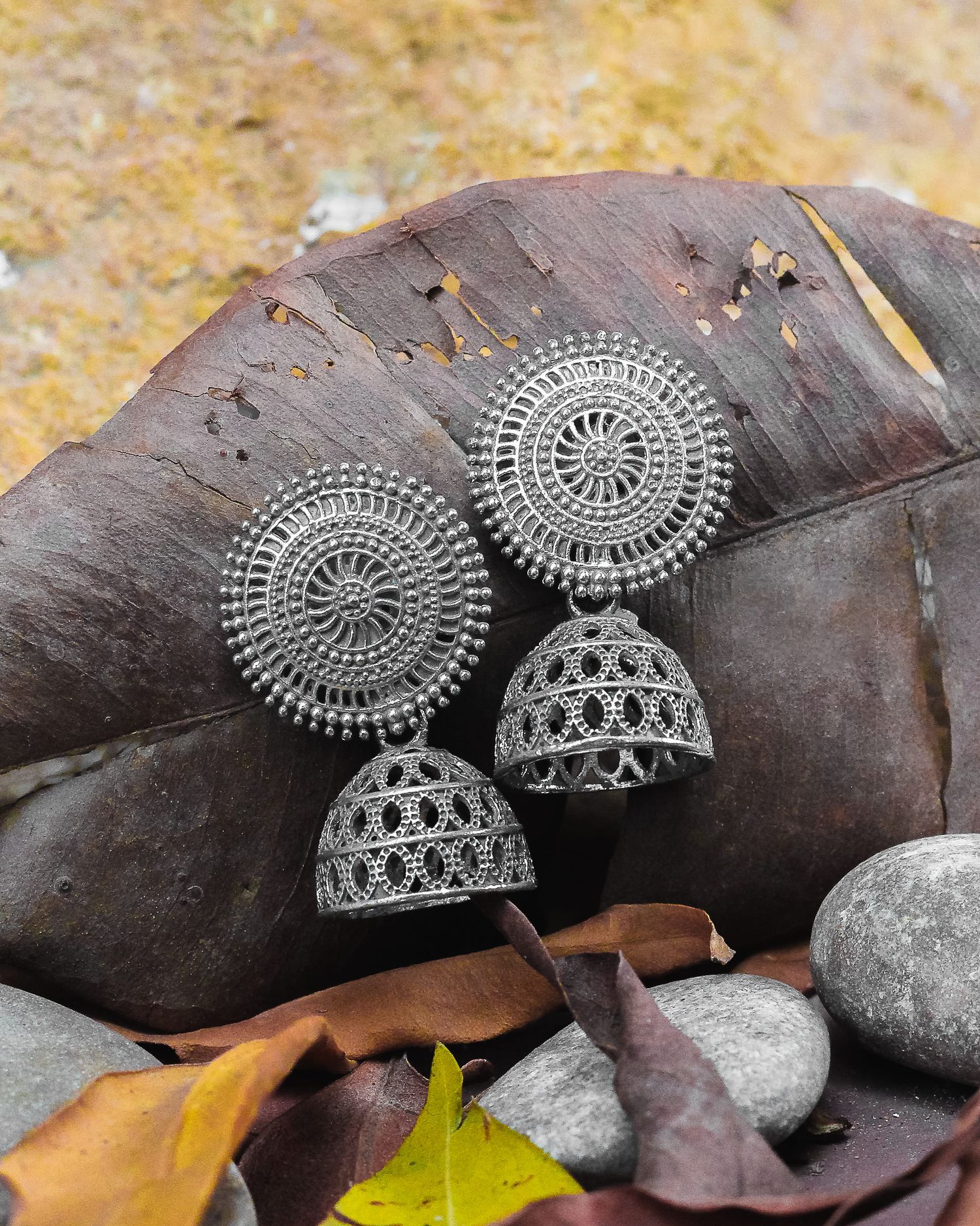 Oxidized earrings from BAKSH.