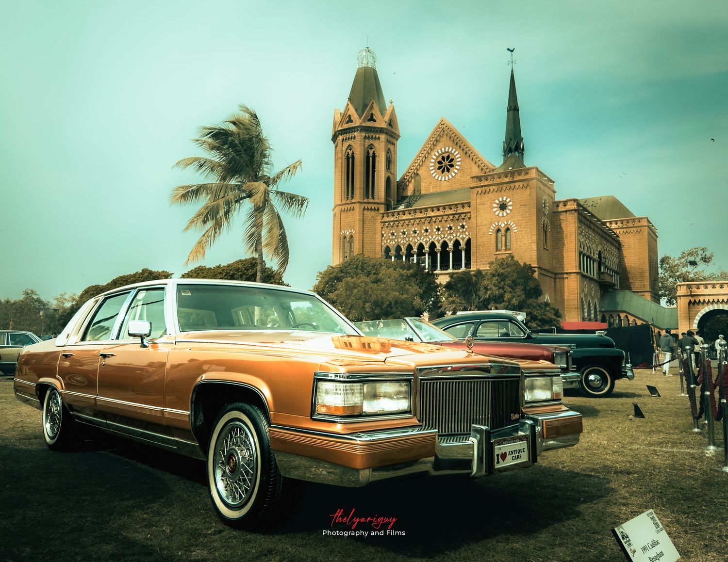 Vintage Cadillac at Frere Hall, Karachi.