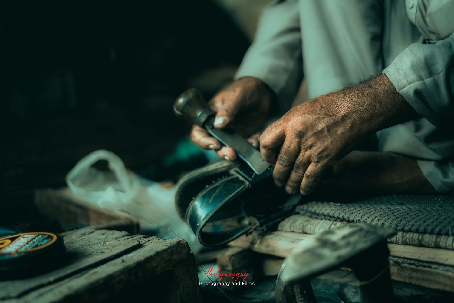 close-up of a craftsman.