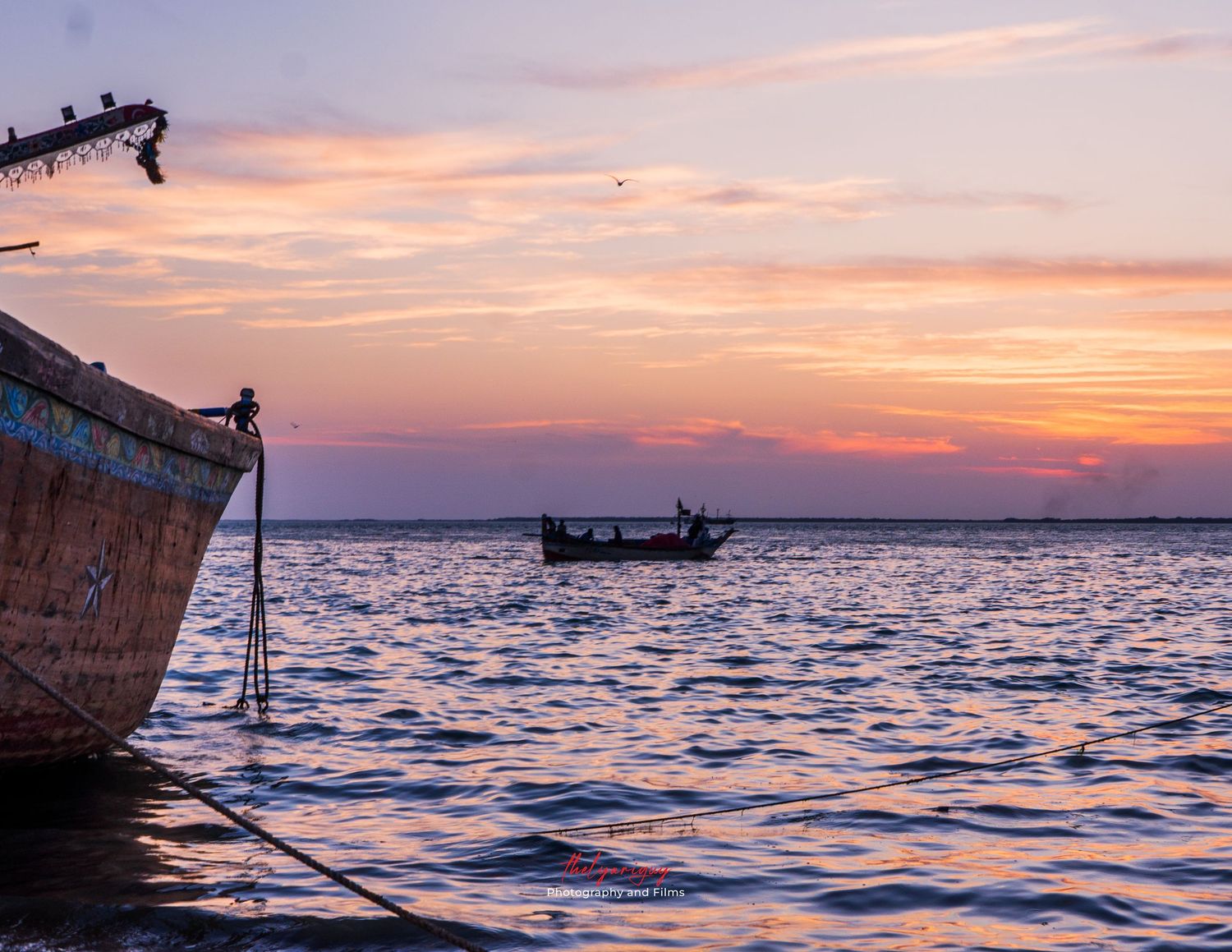 A boat in the sea.