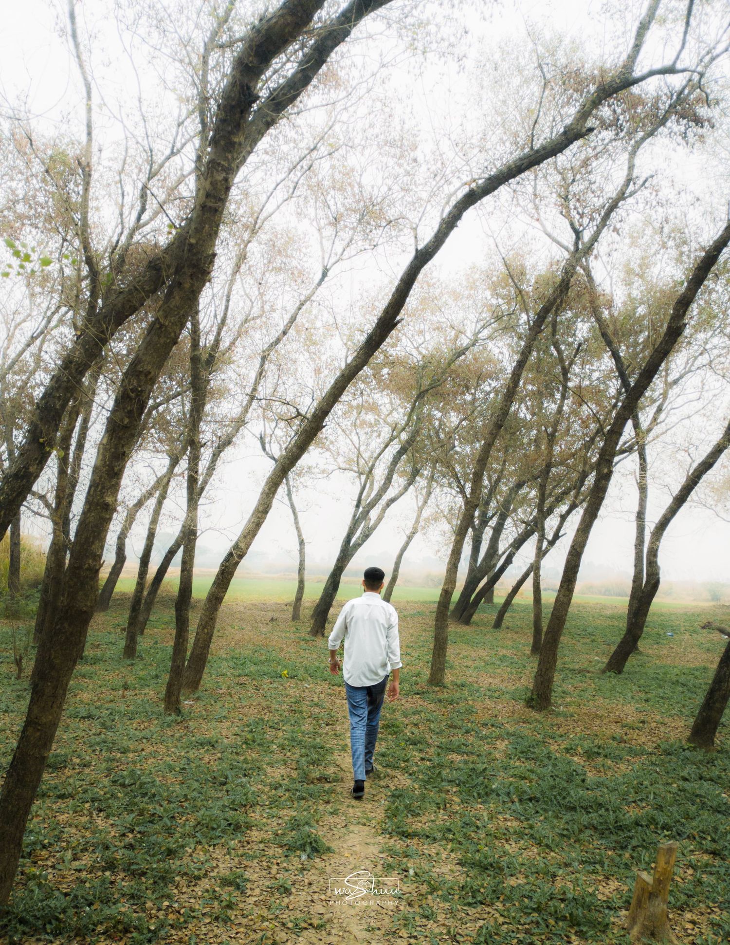 dreamy photo of a boy walking.