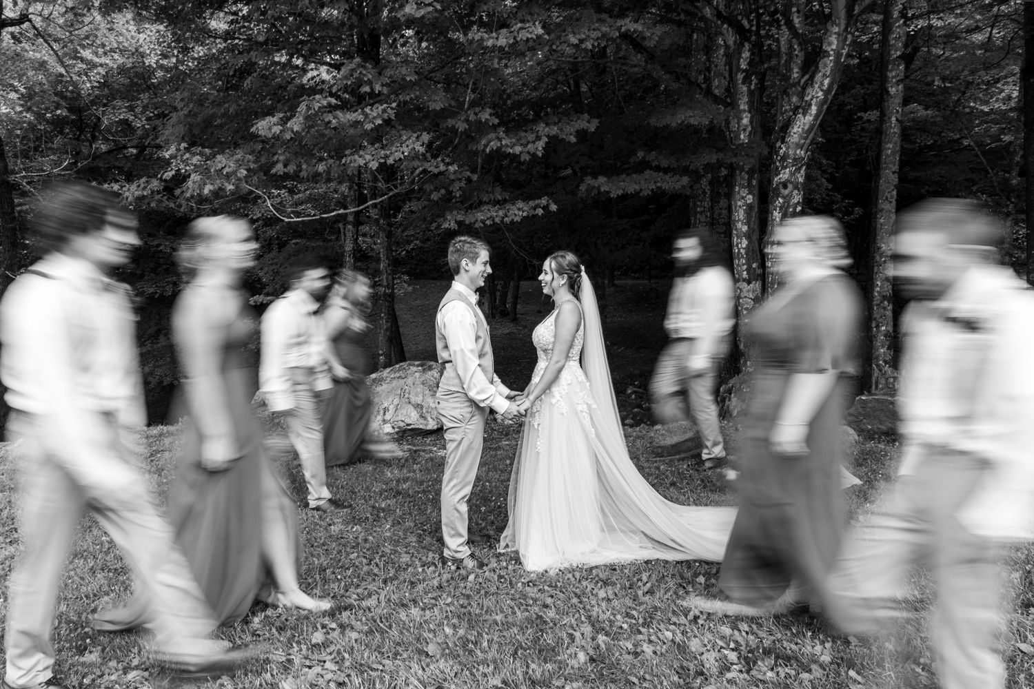 motion blur bride and groom