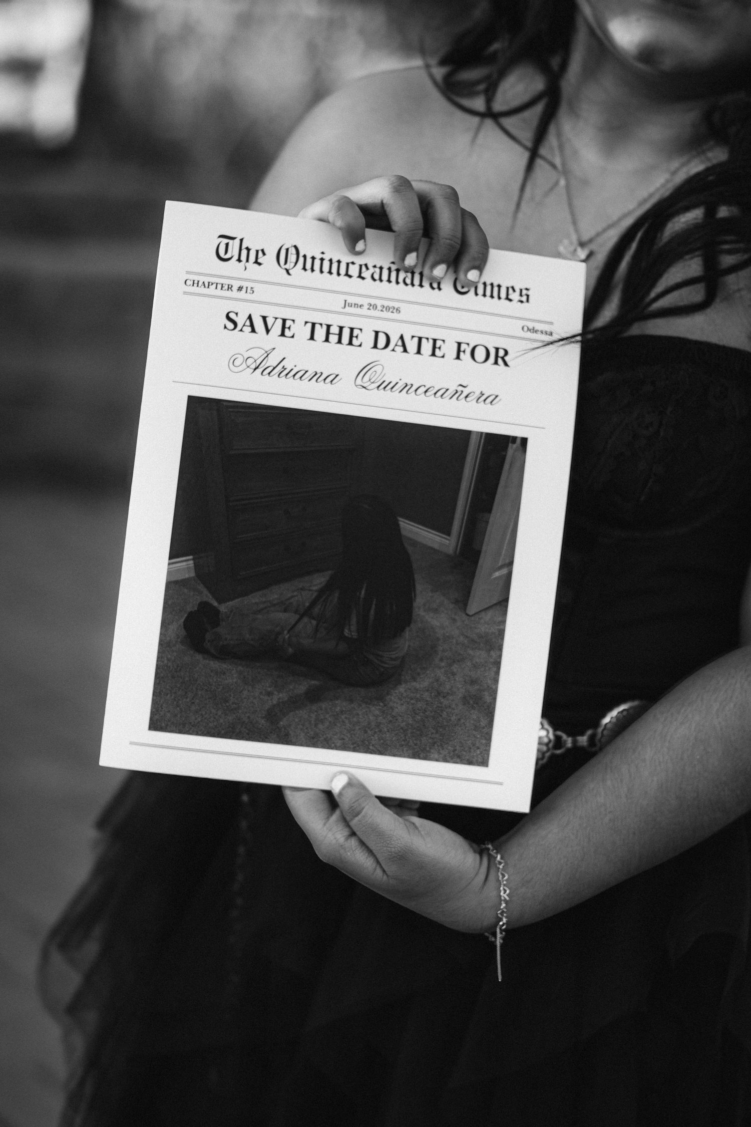 quince save the date photoshoot in Odessa, texas