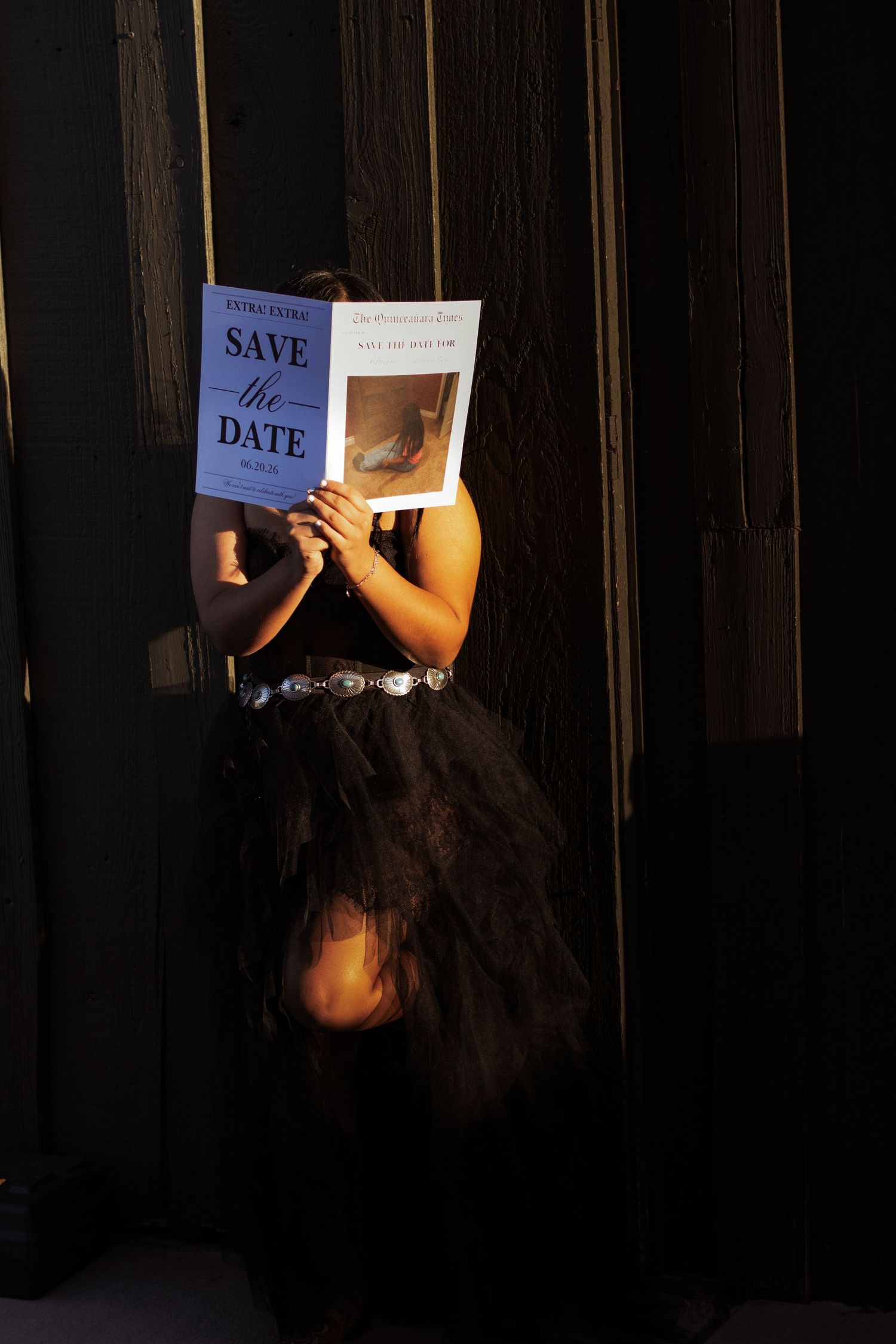 quince save the date photoshoot in Odessa, texas