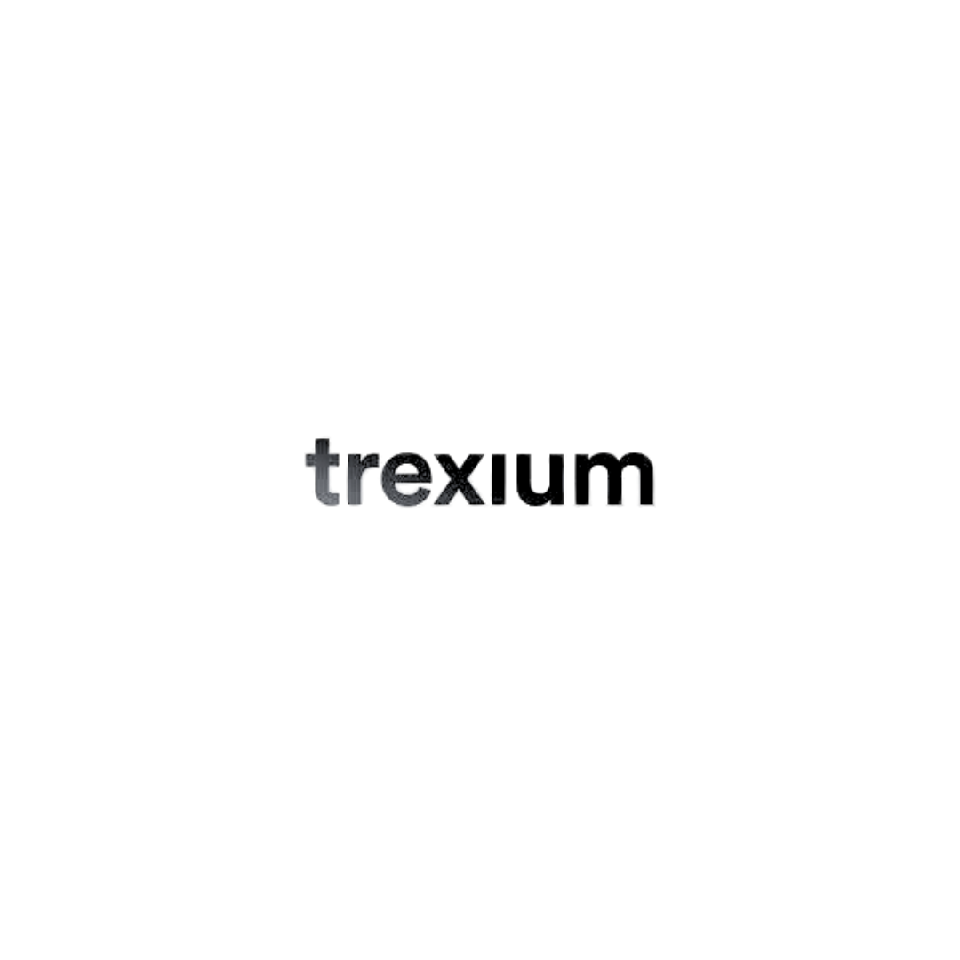 Black text spelling out 'trexium' in a simple sans-serif typeface on a white background.