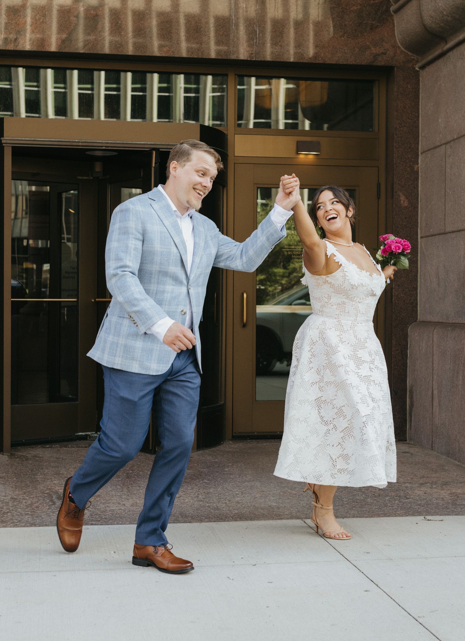 Couple celebrating their marriage.