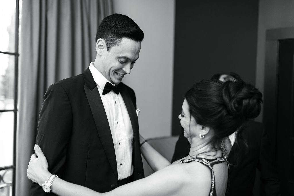 Groom and his mom share an emotional moment