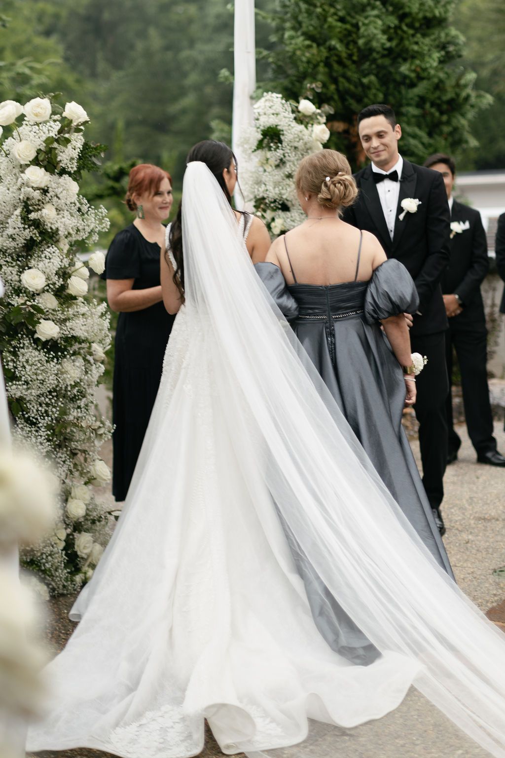 Wedding ceremony at Hotel Domestique Courtyard with Fountain