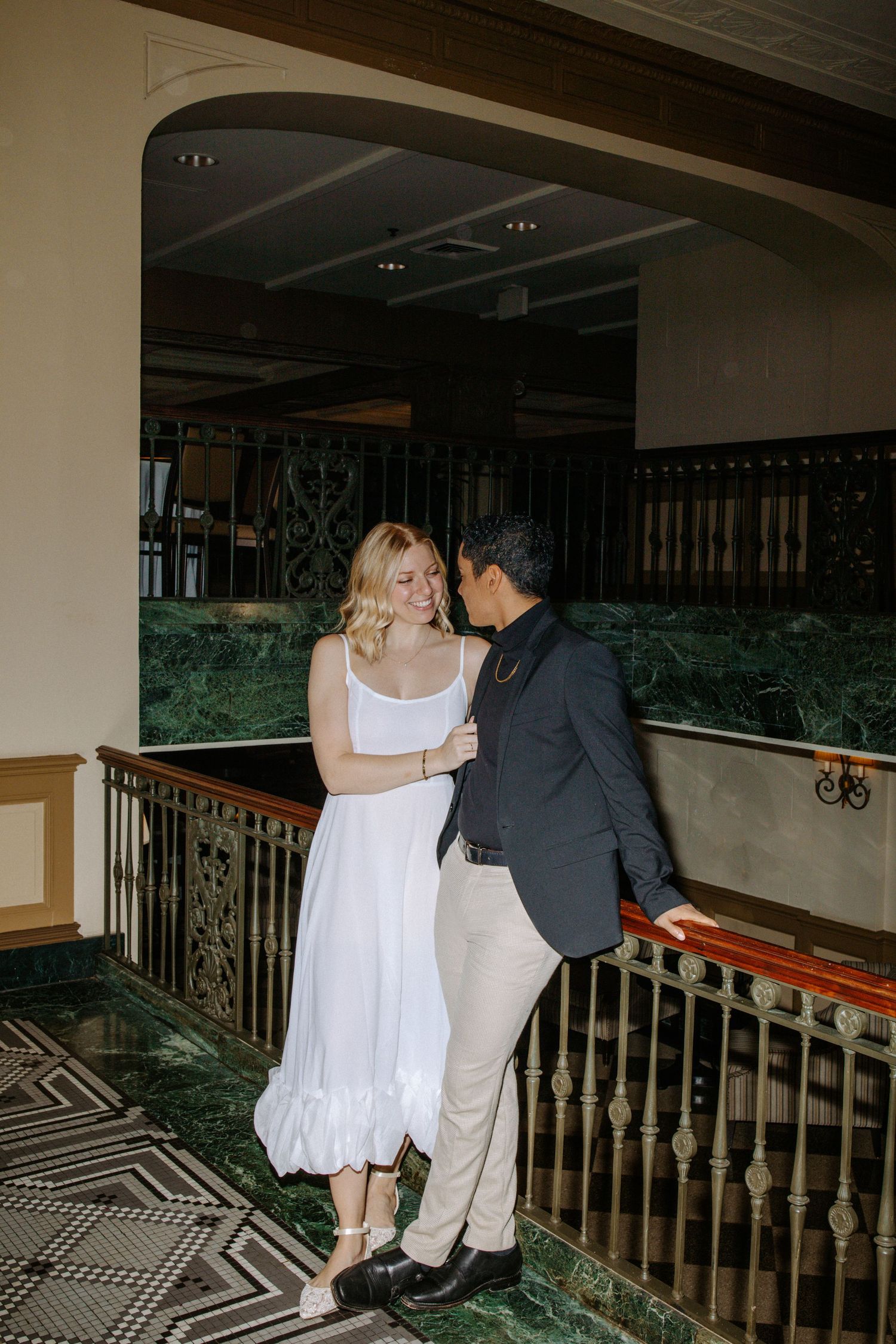 Direct Flash Photography of a wedding couple in Greenville's Westin Poinsett Hotel