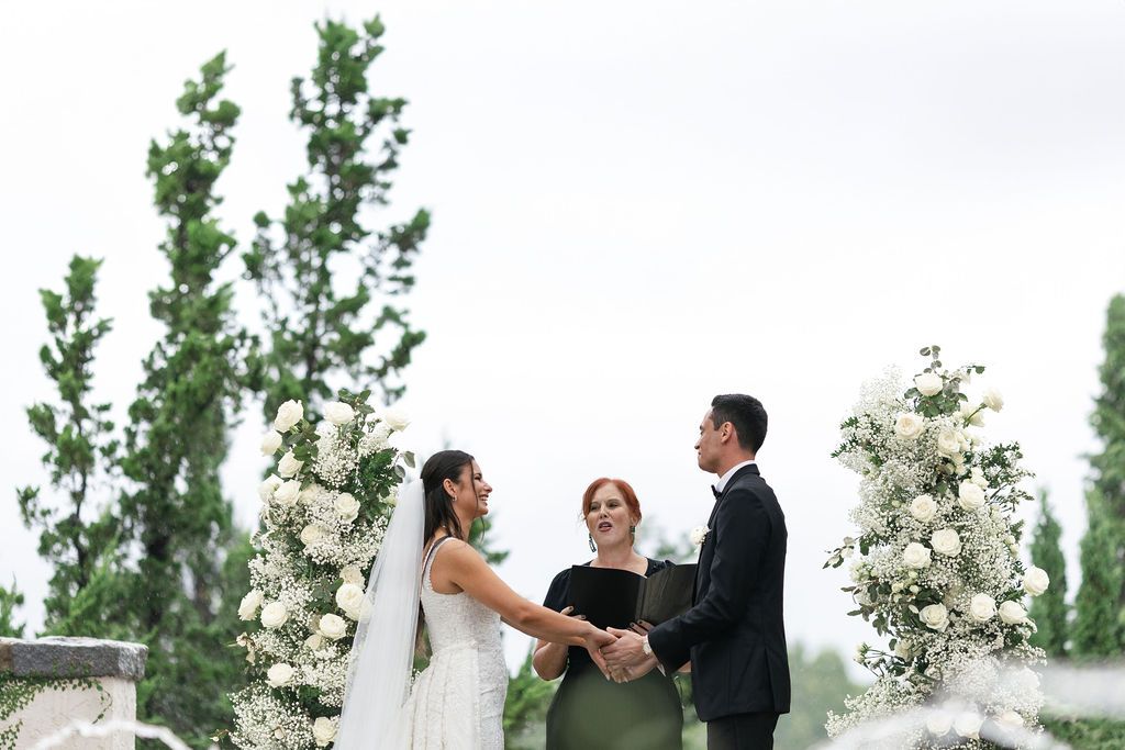 Wedding ceremony at Hotel Domestique Courtyard with Fountain