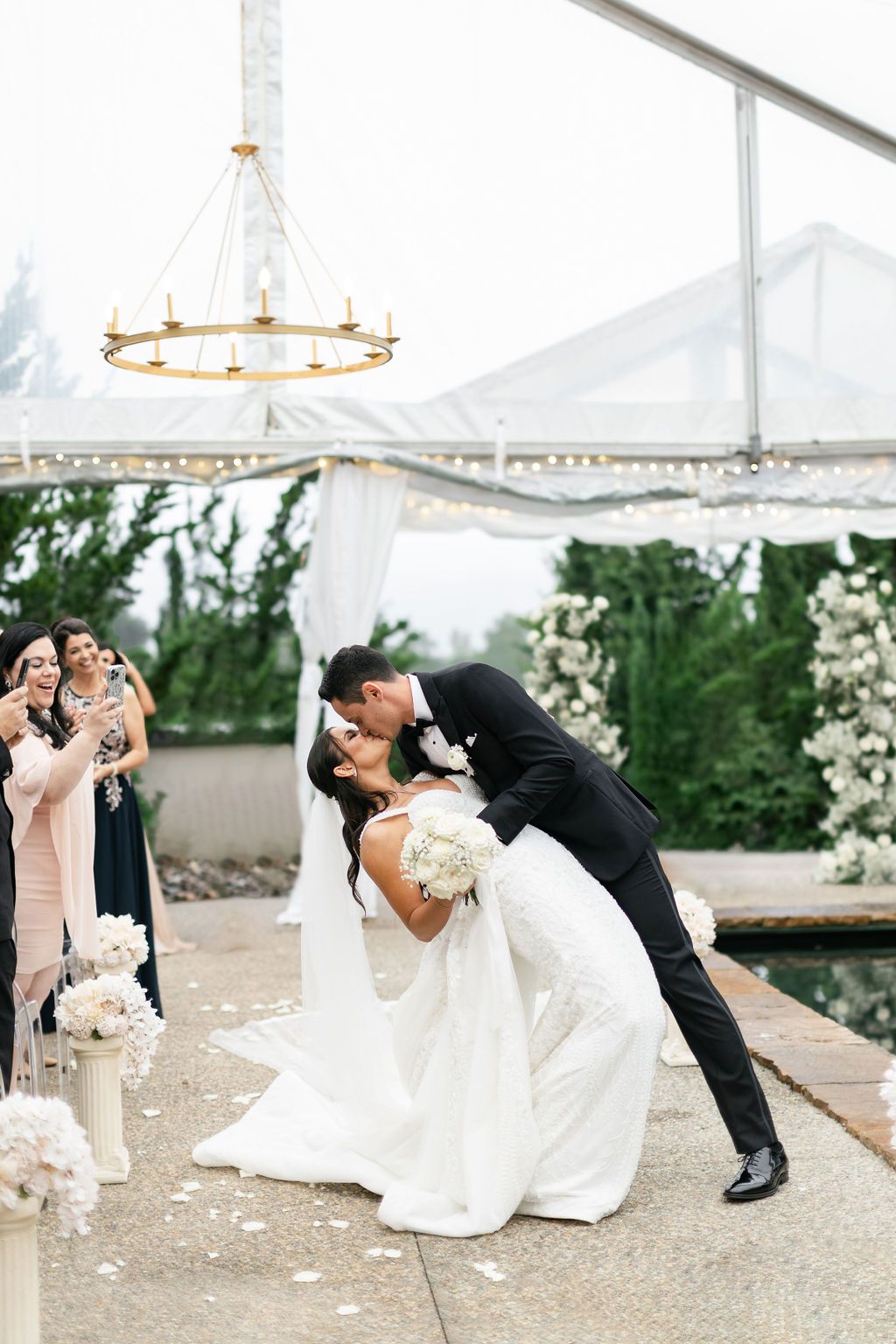 Wedding ceremony at Hotel Domestique Courtyard with Fountain