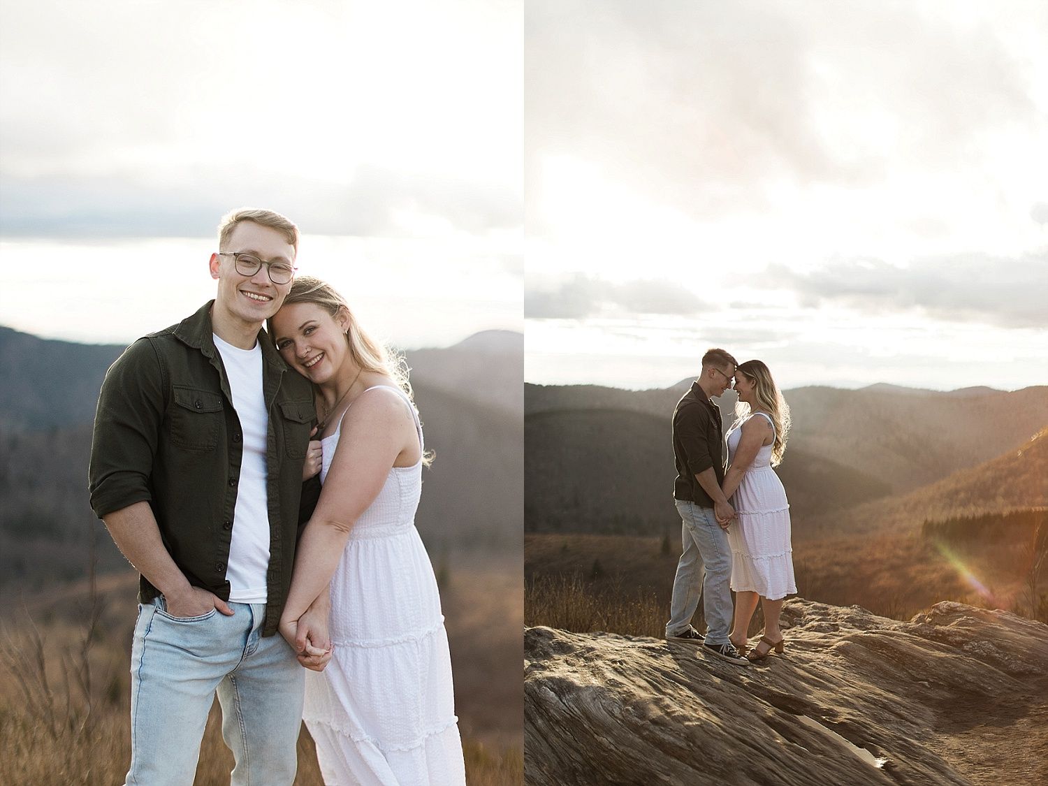 Engagement photos at Black Balsam Knob on the Blue Ridge Parkway