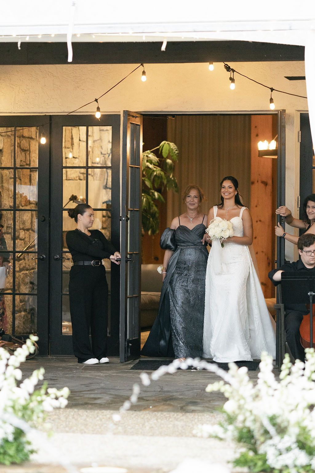 Wedding ceremony at Hotel Domestique Courtyard with Fountain