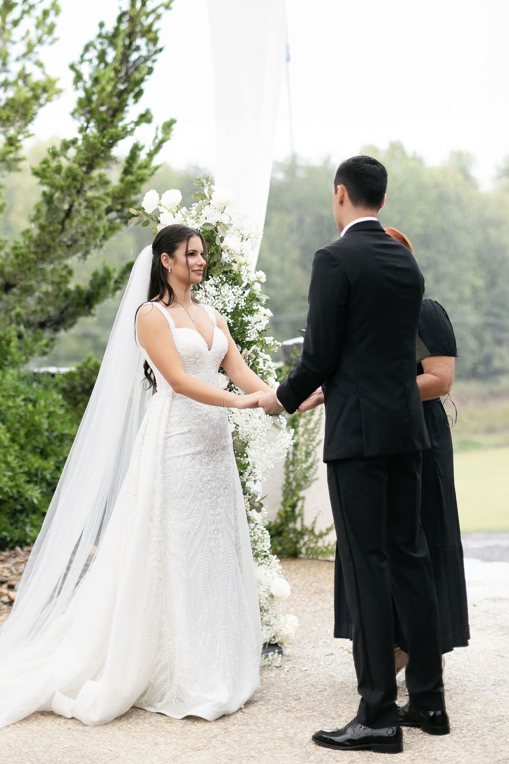 Wedding ceremony at Hotel Domestique Courtyard with Fountain