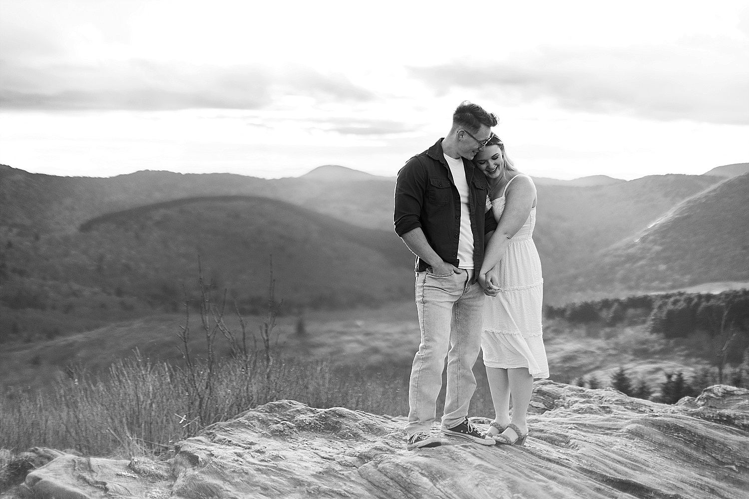 Engagement photos at Black Balsam Knob on the Blue Ridge Parkway