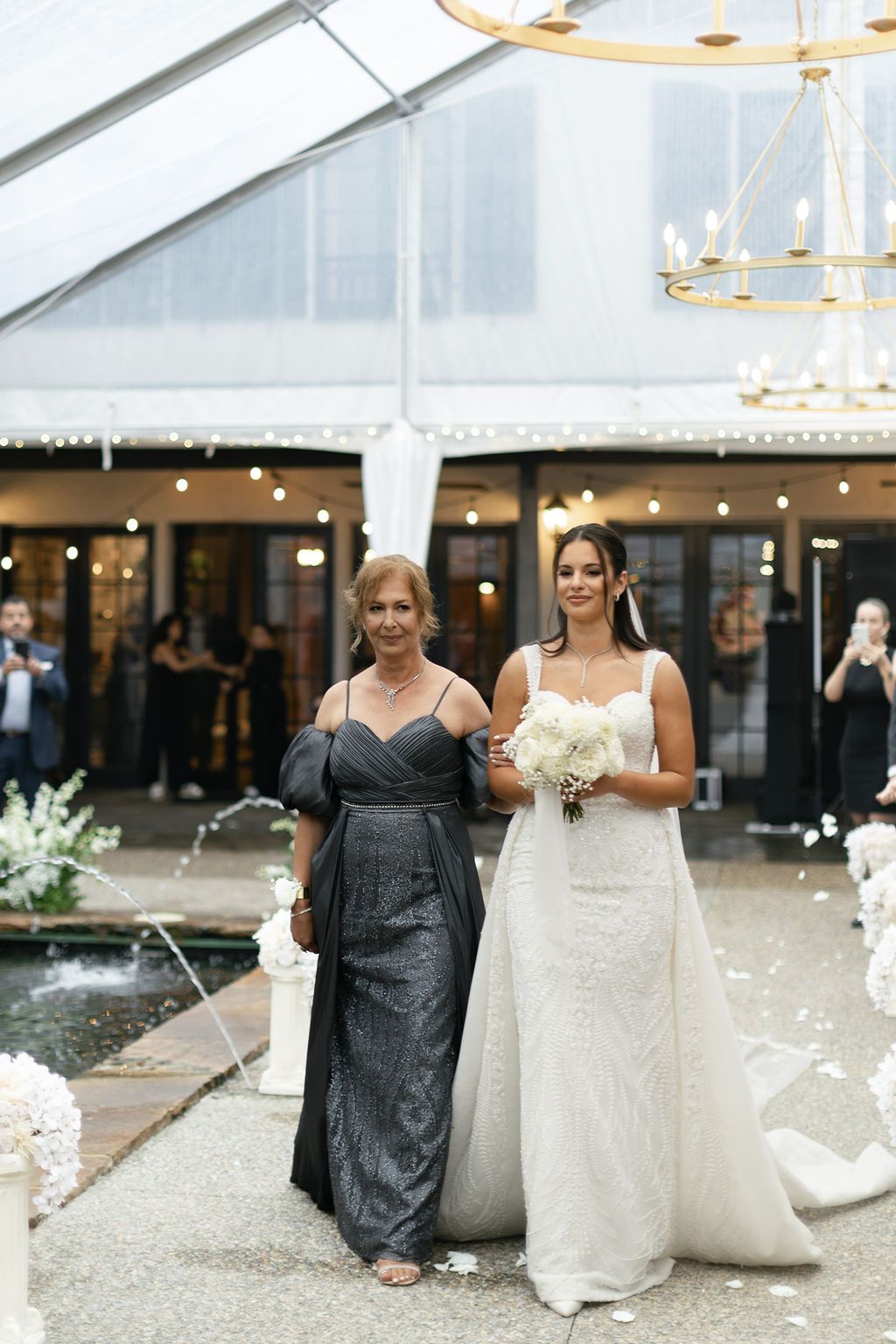 Hotel Domestique wedding ceremony under clear tent