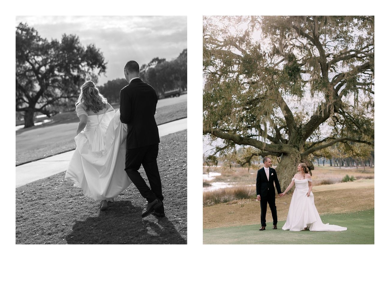 Outdoor wedding photography session featuring scenic natural backdrops and formal poses.