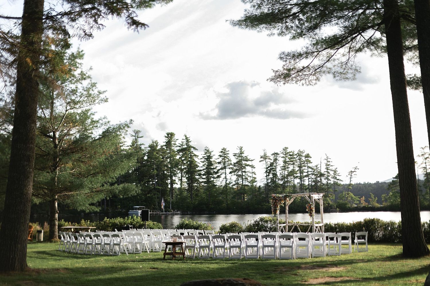 Lakeside ceremony site at Tarry A While Resort, Bridgton Maine