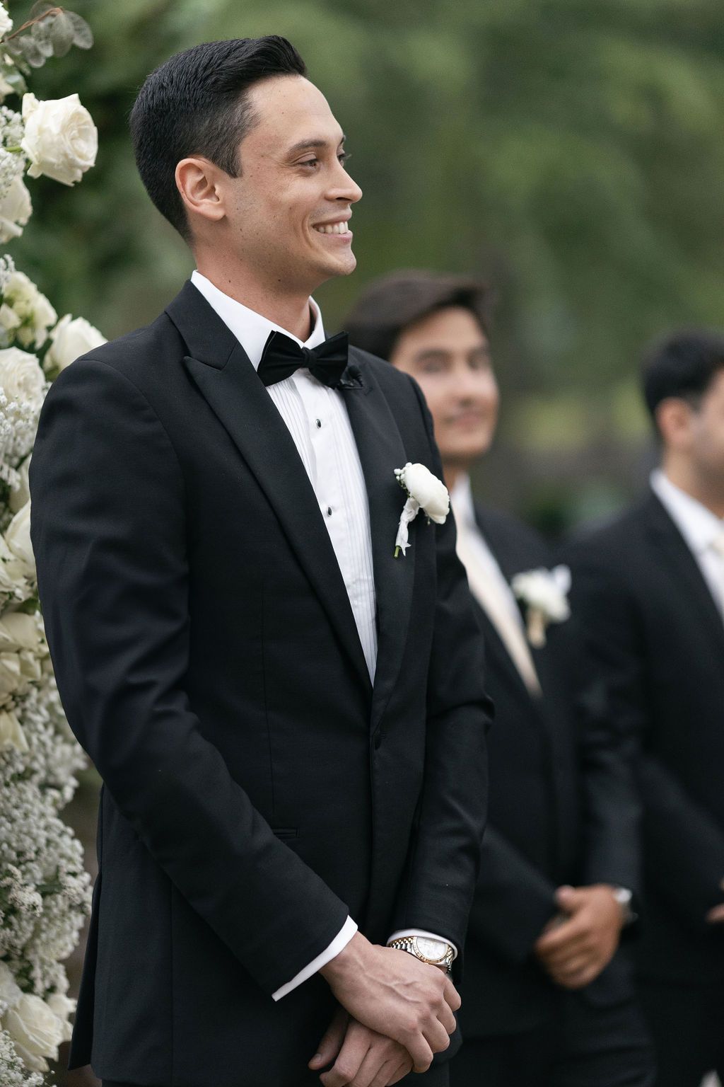 Wedding ceremony at Hotel Domestique Courtyard with Fountain