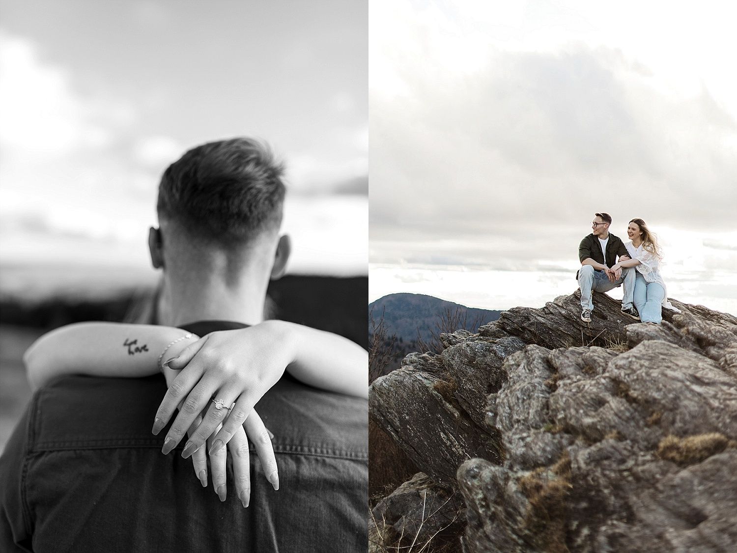 Engagement photos at Black Balsam Knob on the Blue Ridge Parkway