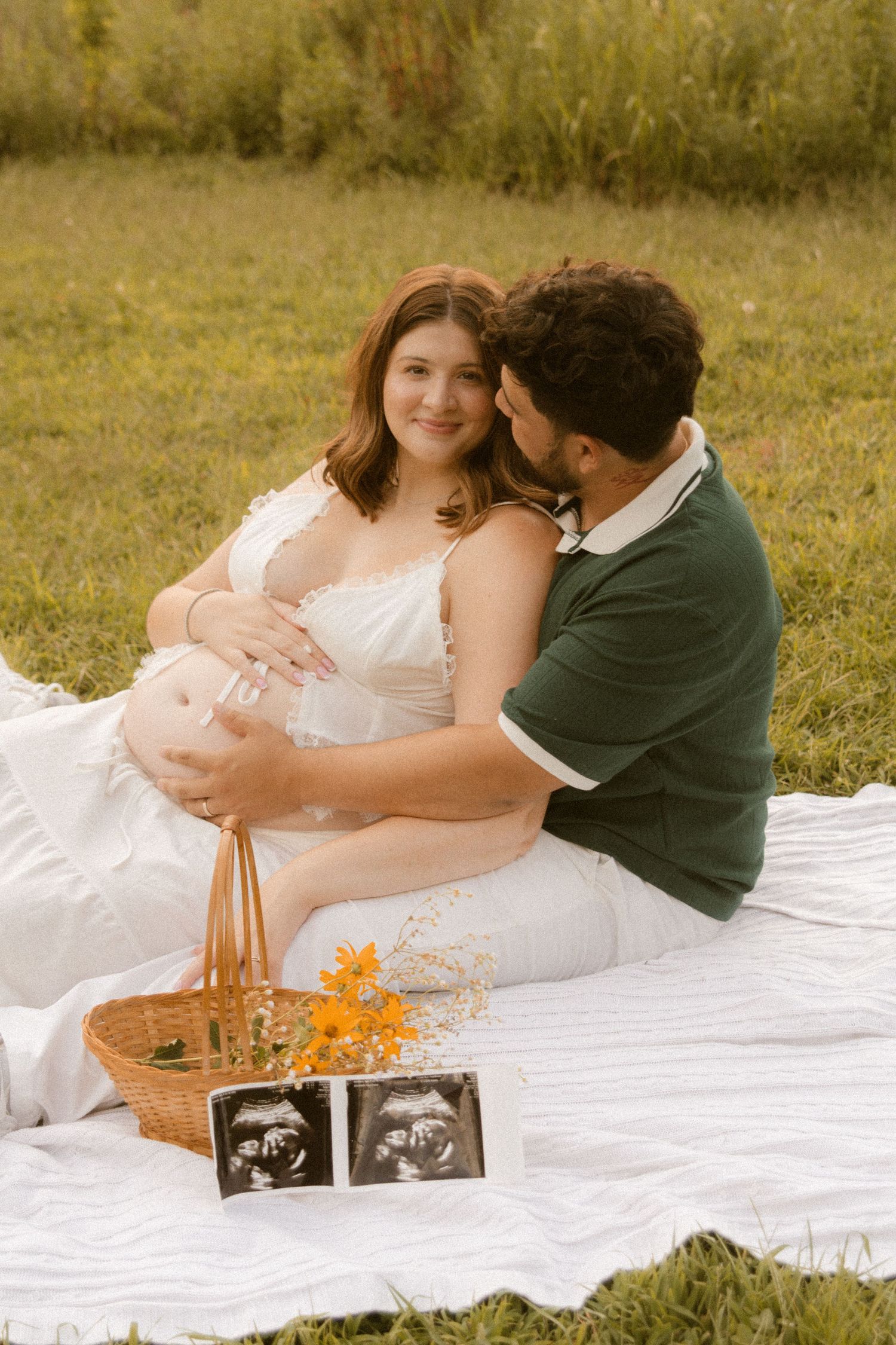 Maternity portrait of couple at Hudson Valley park, featuring warm, candid storytelling. Captured by Nichole JG Photography in Hudson Valley