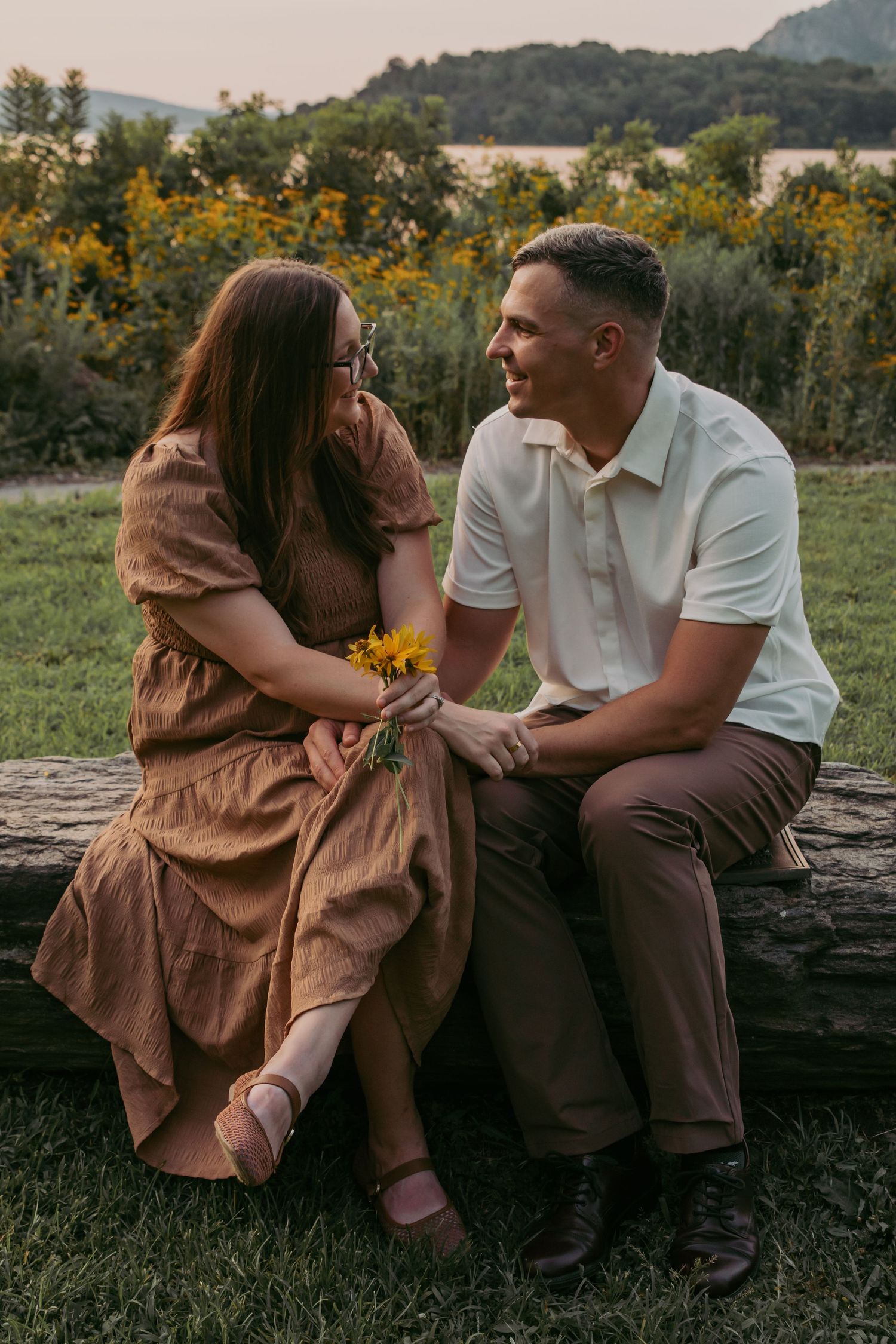 Portrait of couple at Hudson Valley park, featuring warm, candid storytelling. Captured by Nichole JG Photography in Hudson Valley